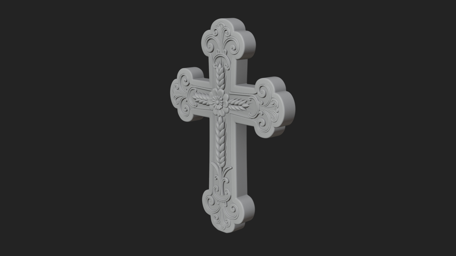 Carved Relief Wall Cross Design 231 3D Print Model 3D Model
