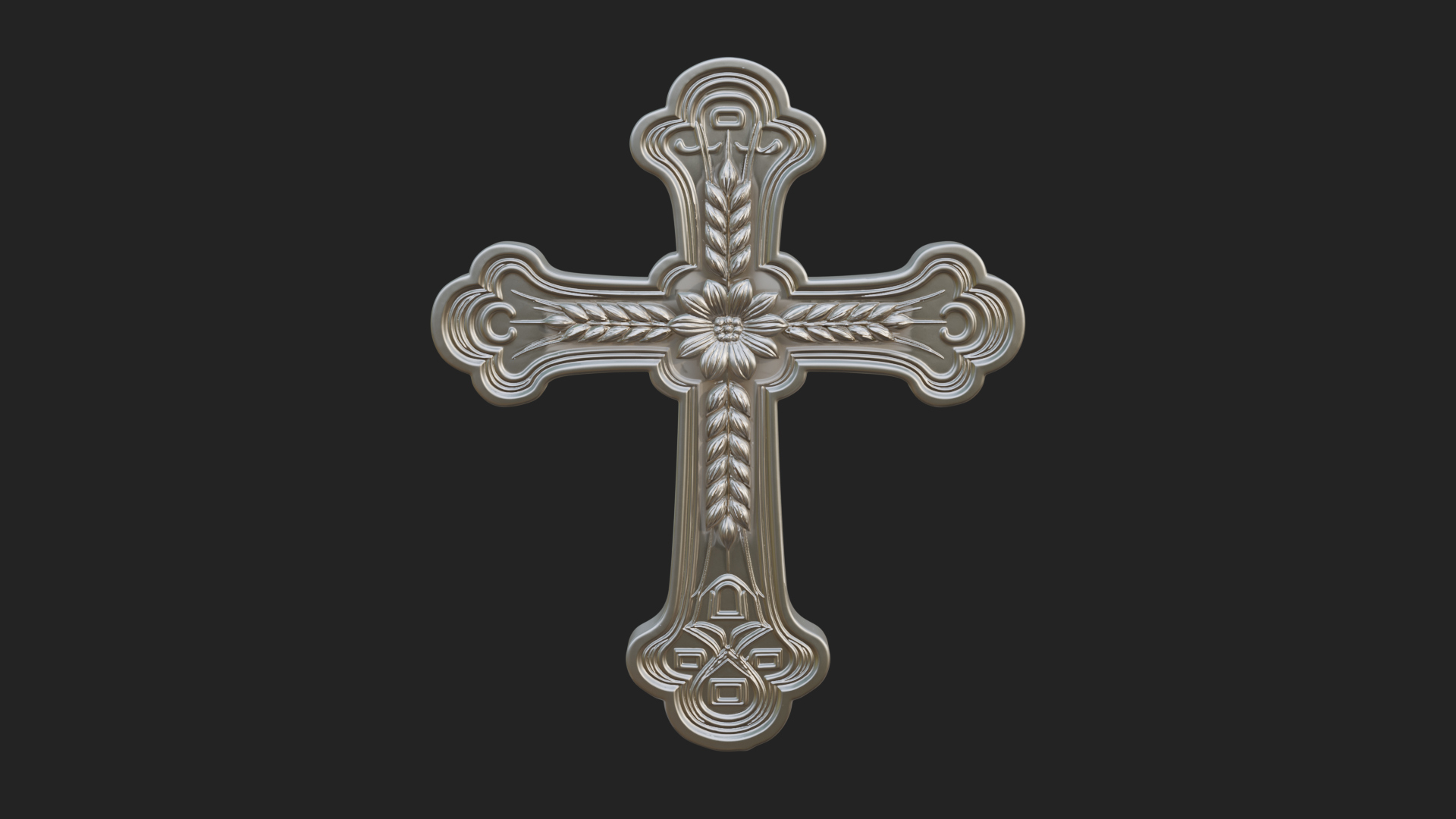 Carved Relief Wall Cross Design 232 3D Print Model 3D Model