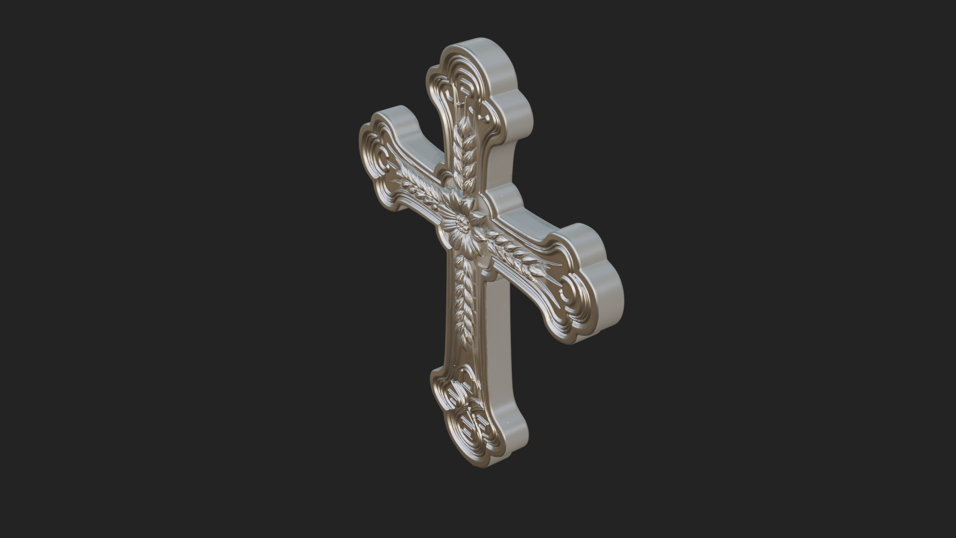 Carved Relief Wall Cross Design 232 3D Print Model 3D Model