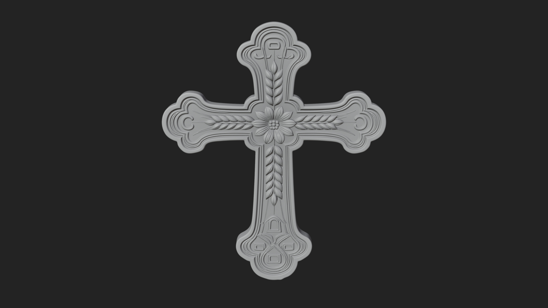 Carved Relief Wall Cross Design 232 3D Print Model 3D Model