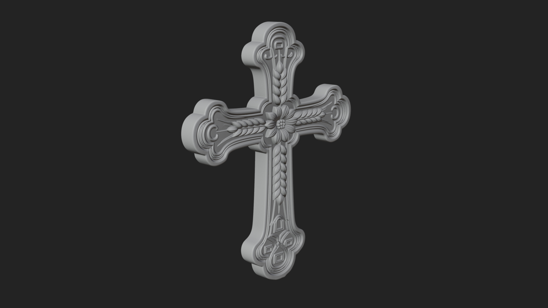 Carved Relief Wall Cross Design 232 3D Print Model 3D Model