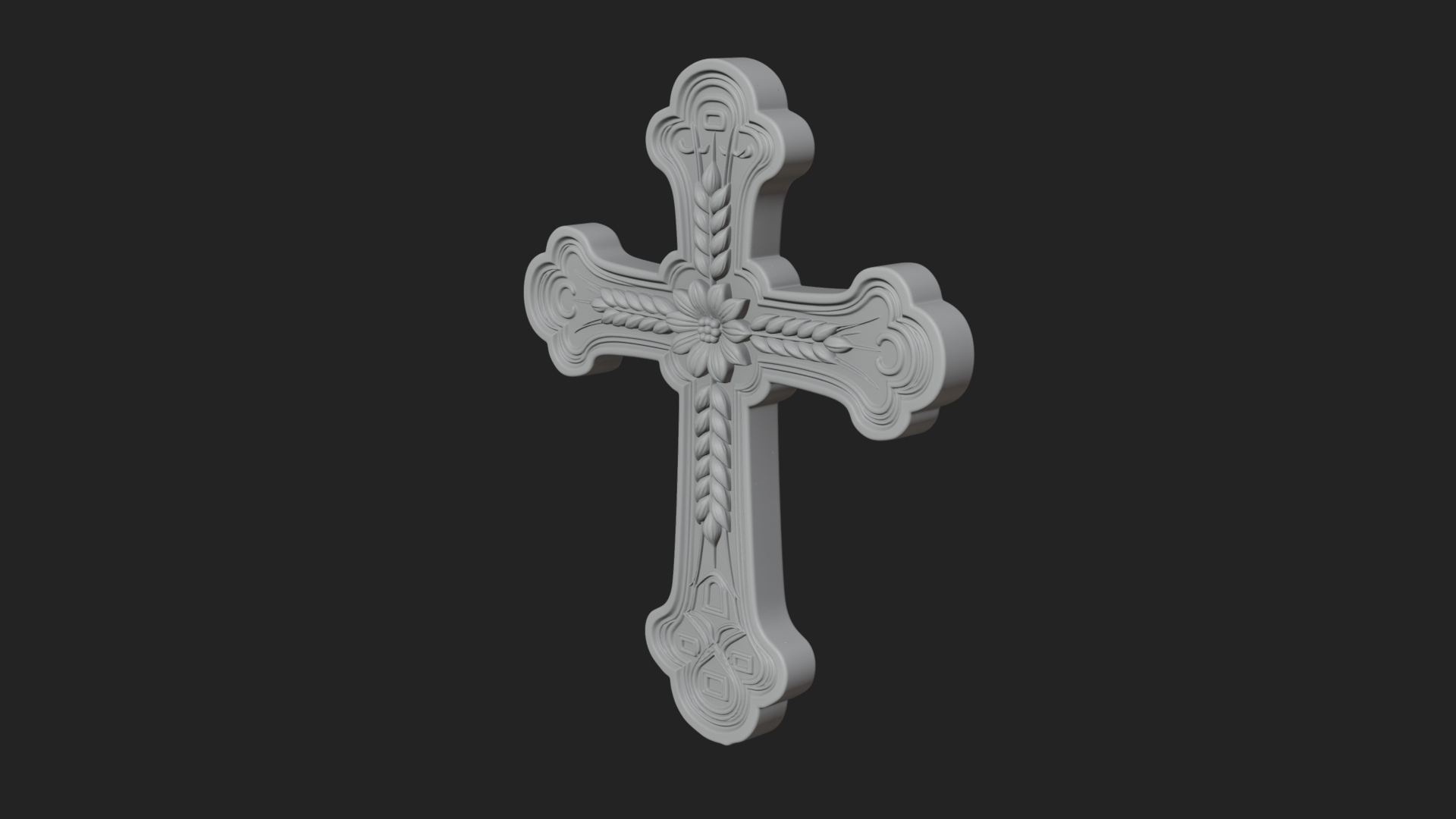Carved Relief Wall Cross Design 232 3D Print Model 3D Model