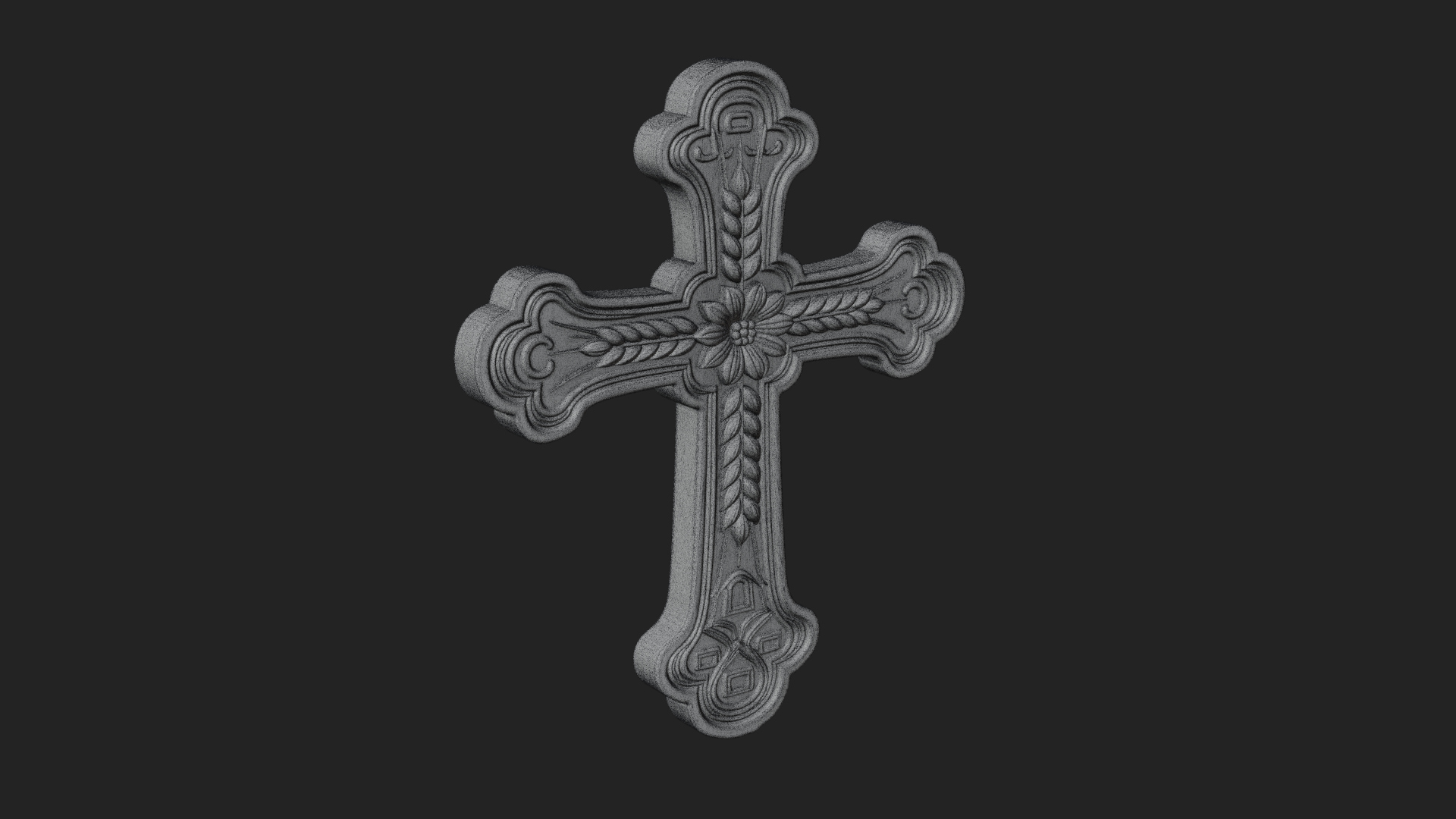 Carved Relief Wall Cross Design 232 3D Print Model 3D Model
