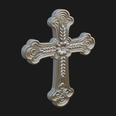 Carved Relief Wall Cross Design 232 3D Print Model