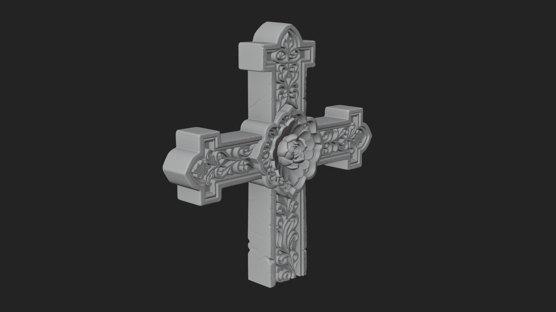 Carved Relief Wall Cross Design 233 3D Print Model 3D Model