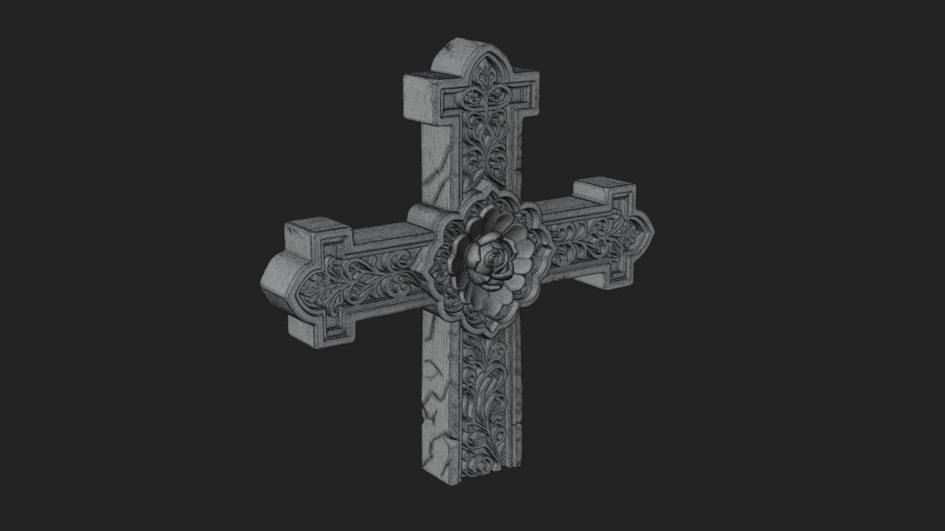 Carved Relief Wall Cross Design 233 3D Print Model 3D Model
