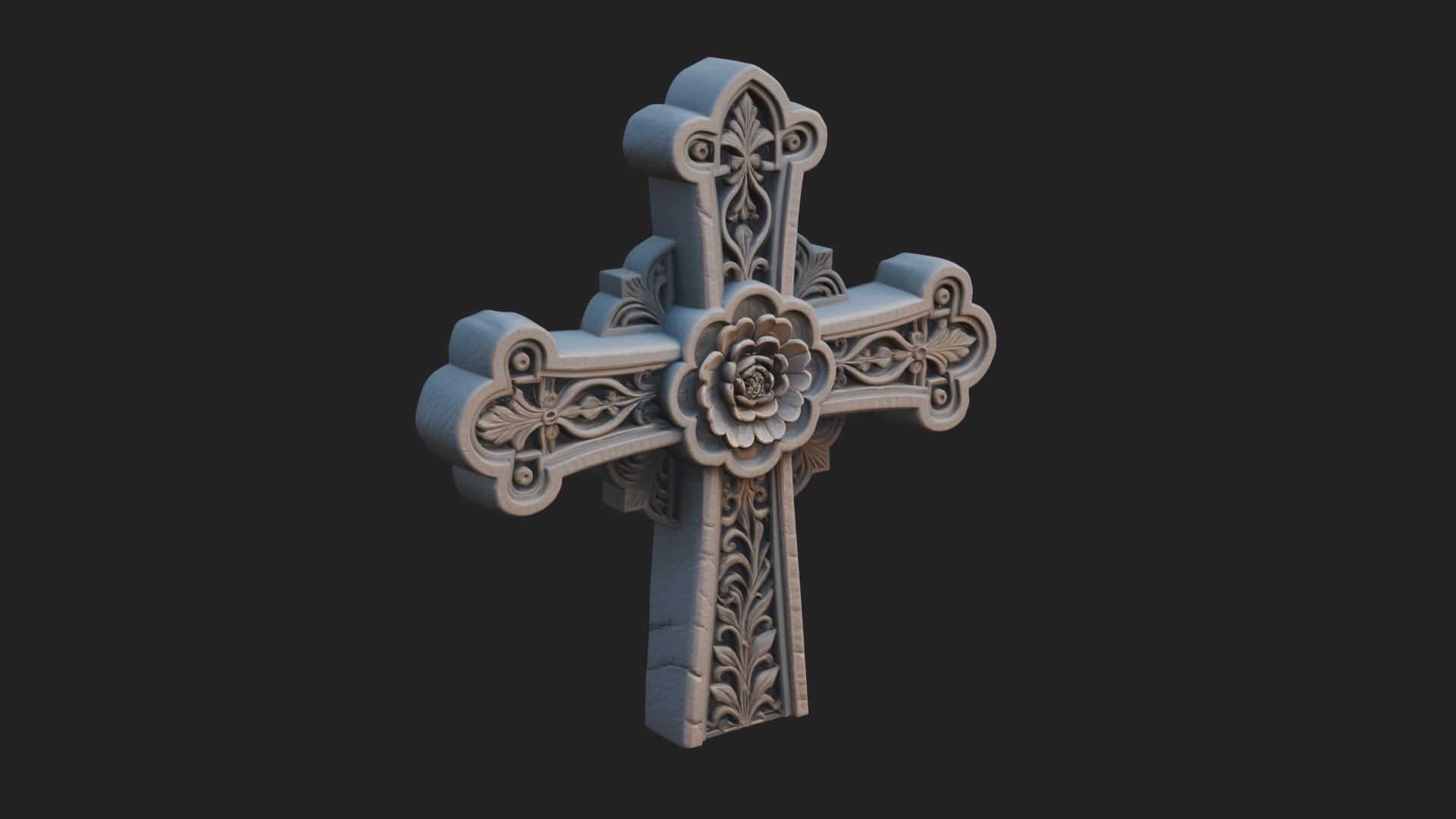 Carved Relief Wall Cross Design 234 3D Print Model 3D Model