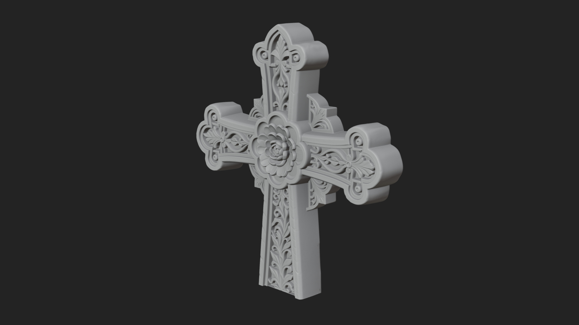 Carved Relief Wall Cross Design 234 3D Print Model 3D Model