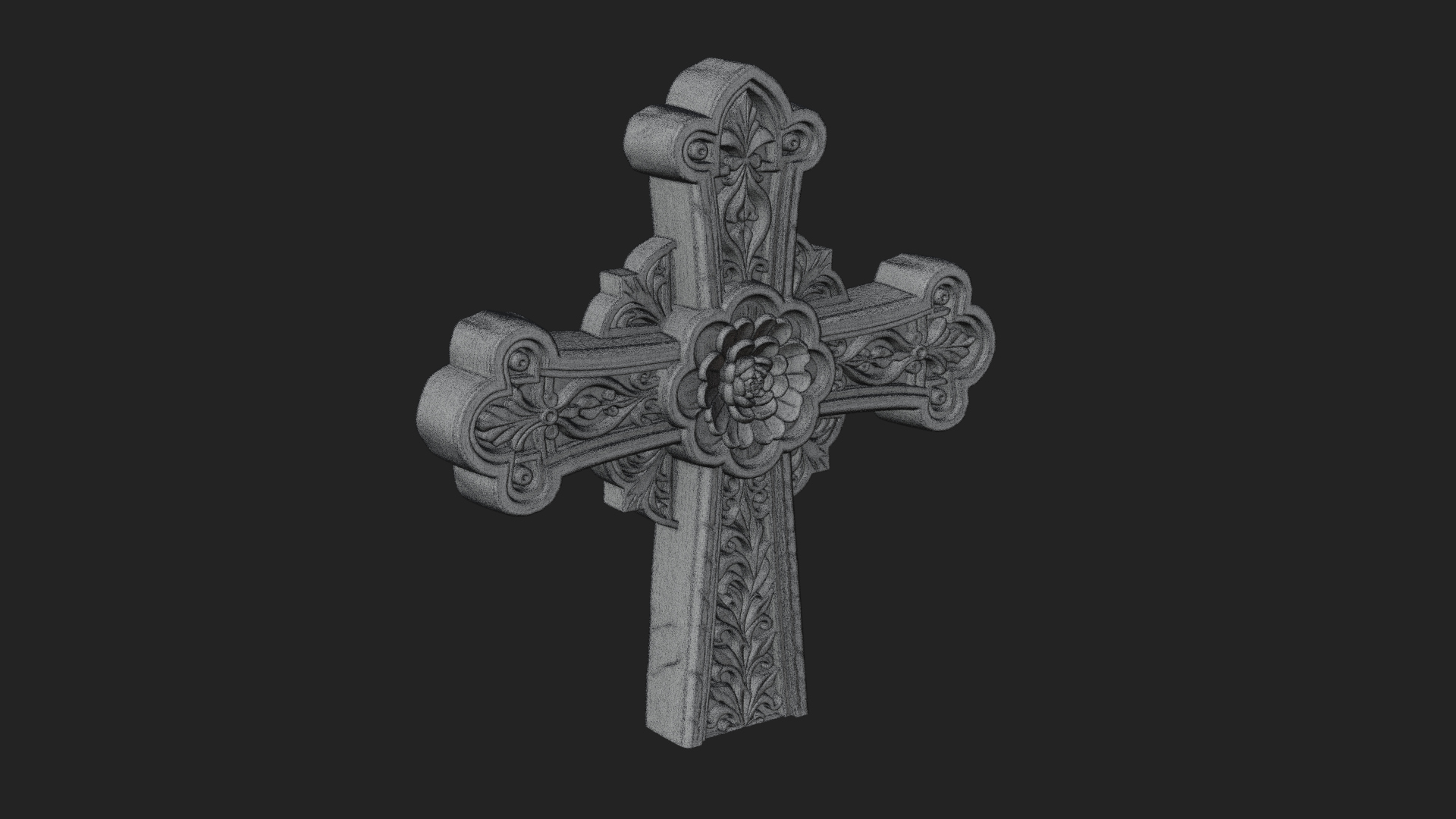 Carved Relief Wall Cross Design 234 3D Print Model 3D Model