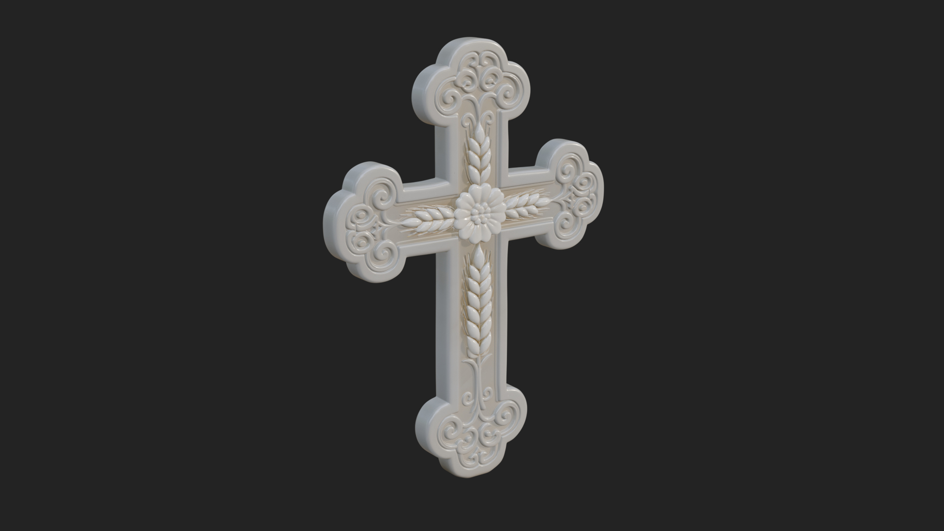Carved Relief Wall Cross Design 235 3D Print Model 3D Model