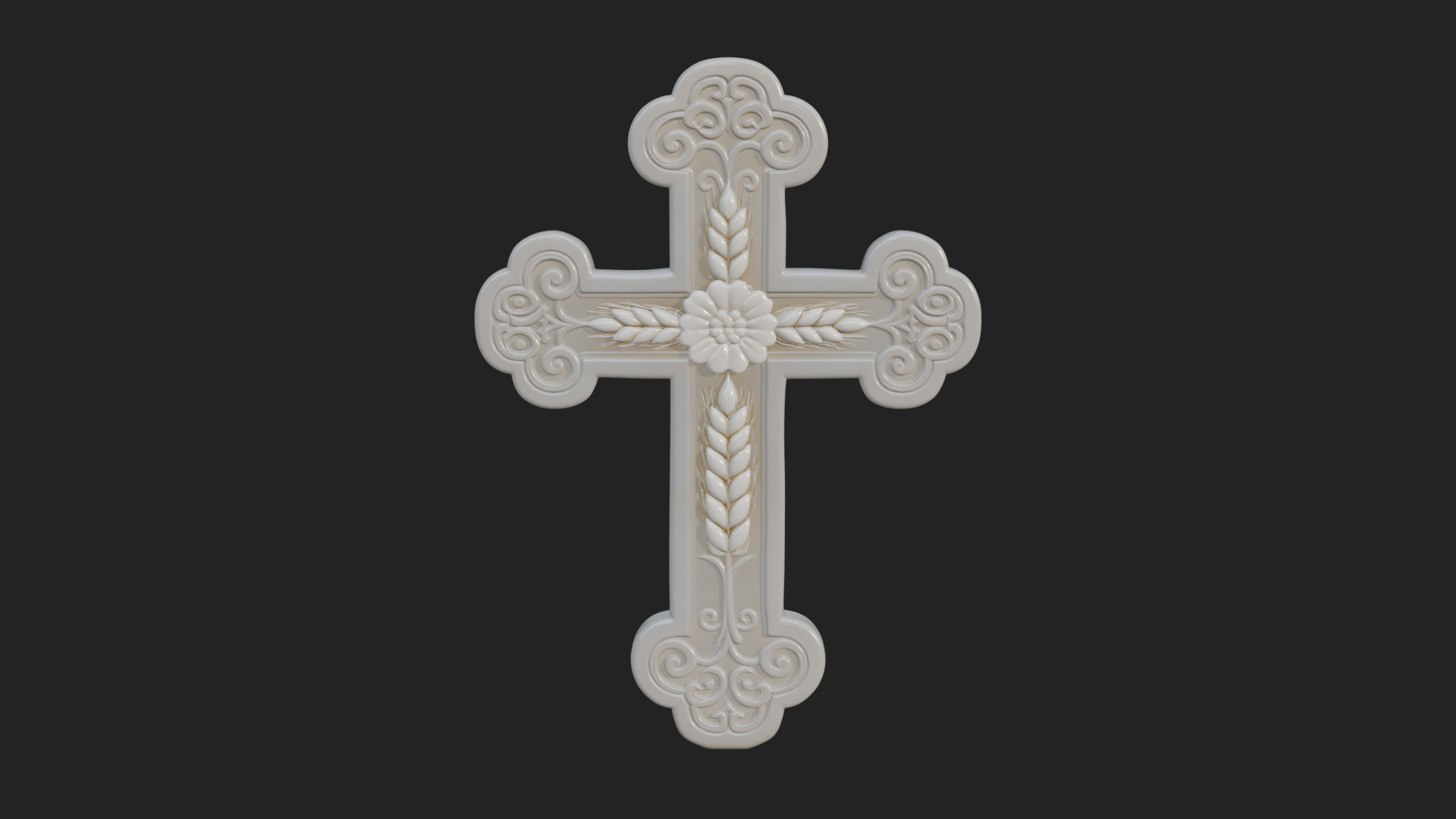 Carved Relief Wall Cross Design 235 3D Print Model 3D Model