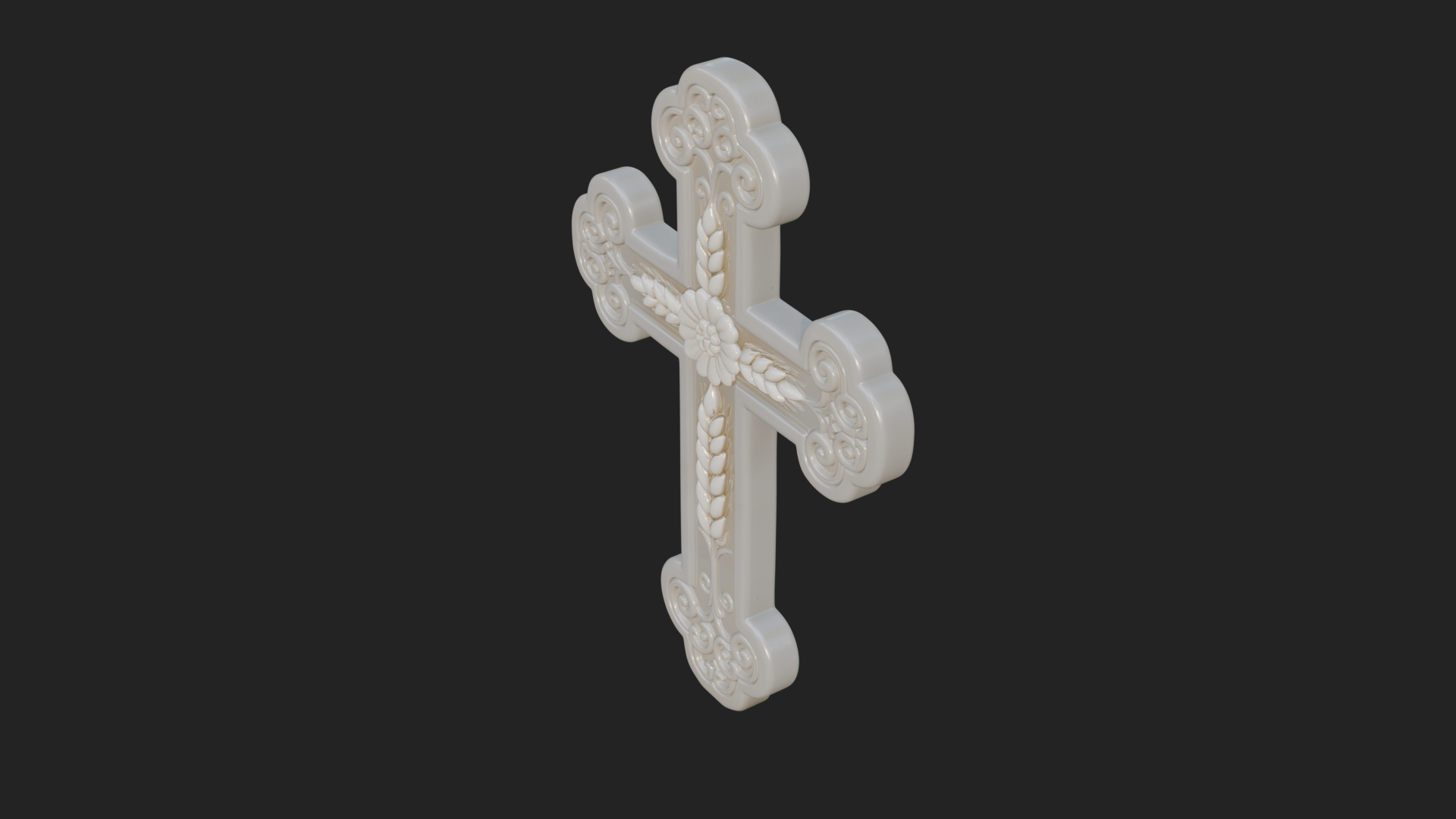 Carved Relief Wall Cross Design 235 3D Print Model 3D Model