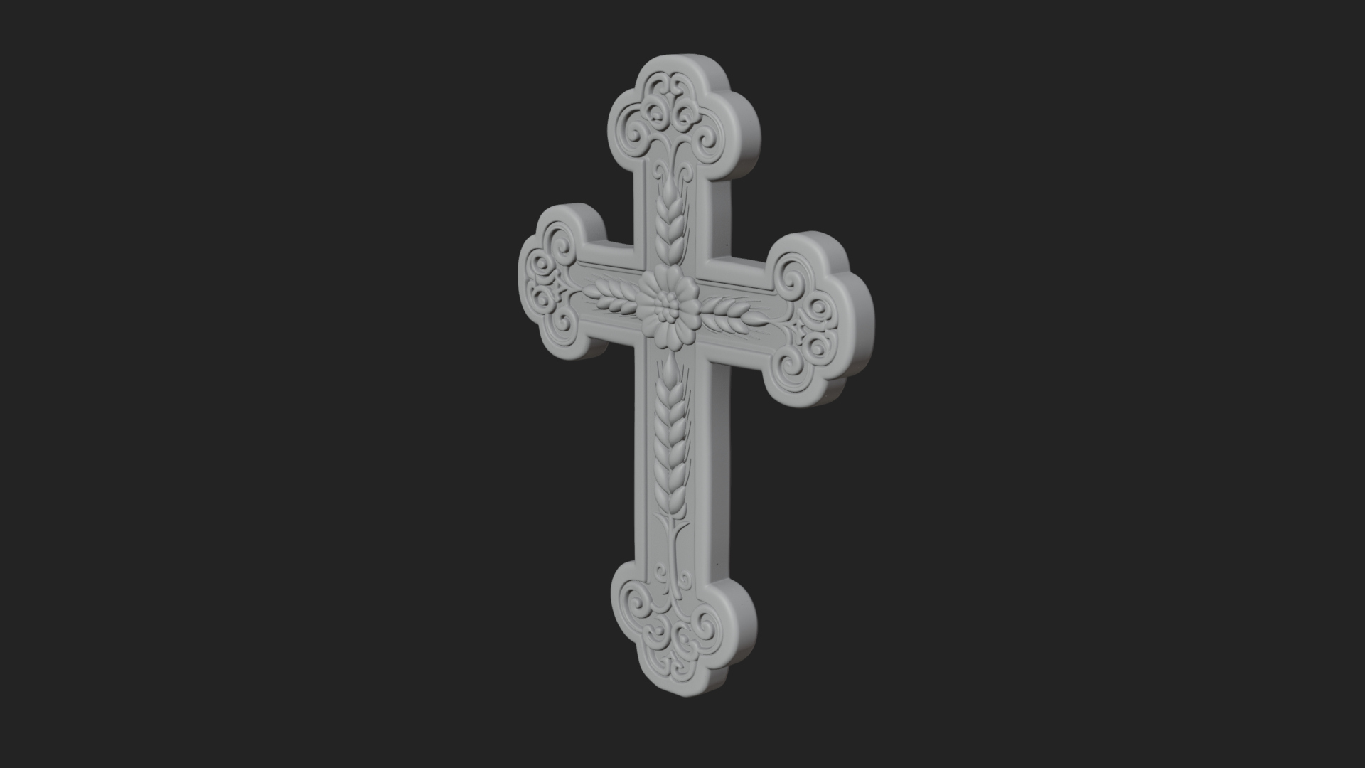 Carved Relief Wall Cross Design 235 3D Print Model 3D Model