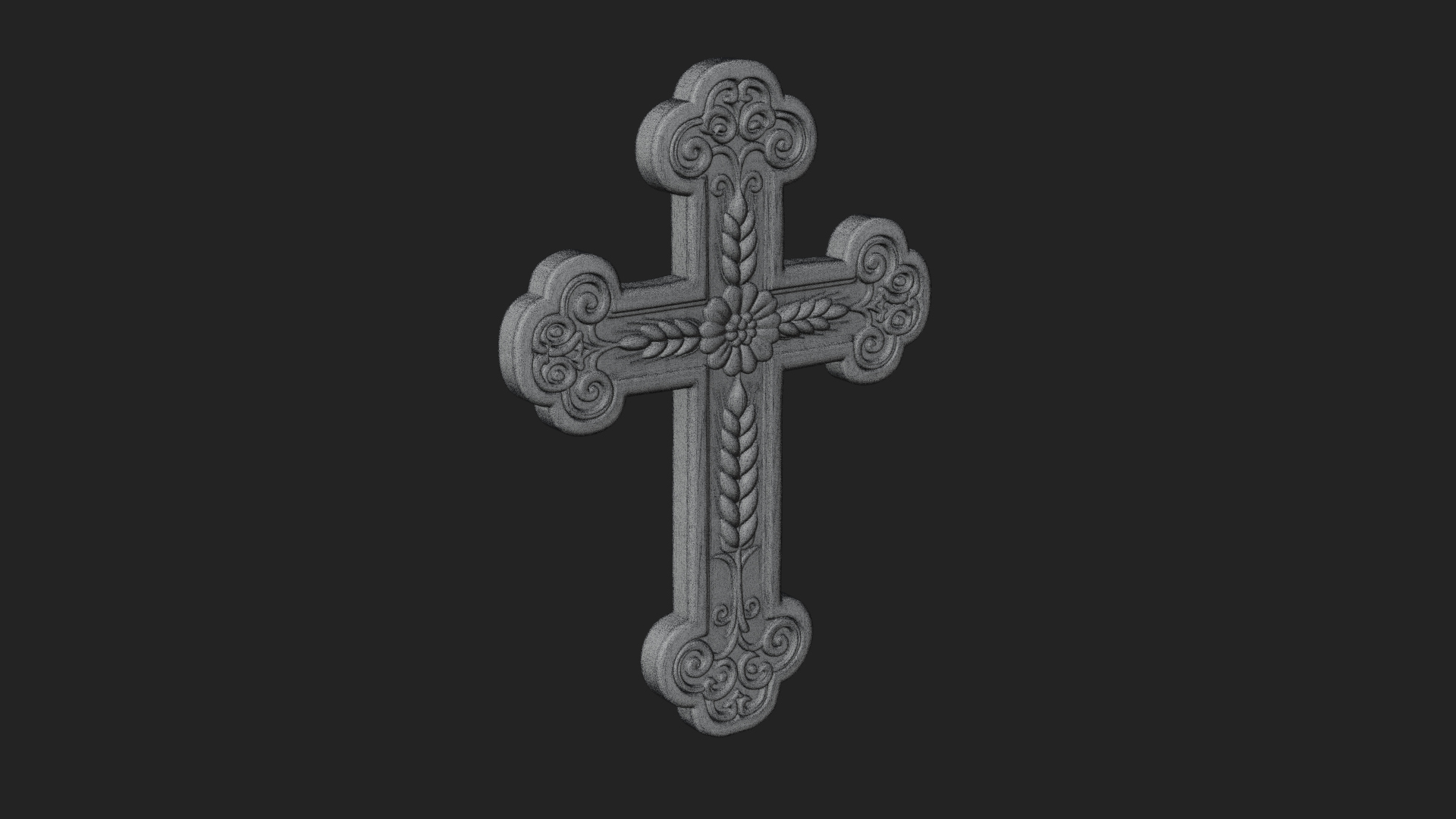 Carved Relief Wall Cross Design 235 3D Print Model 3D Model