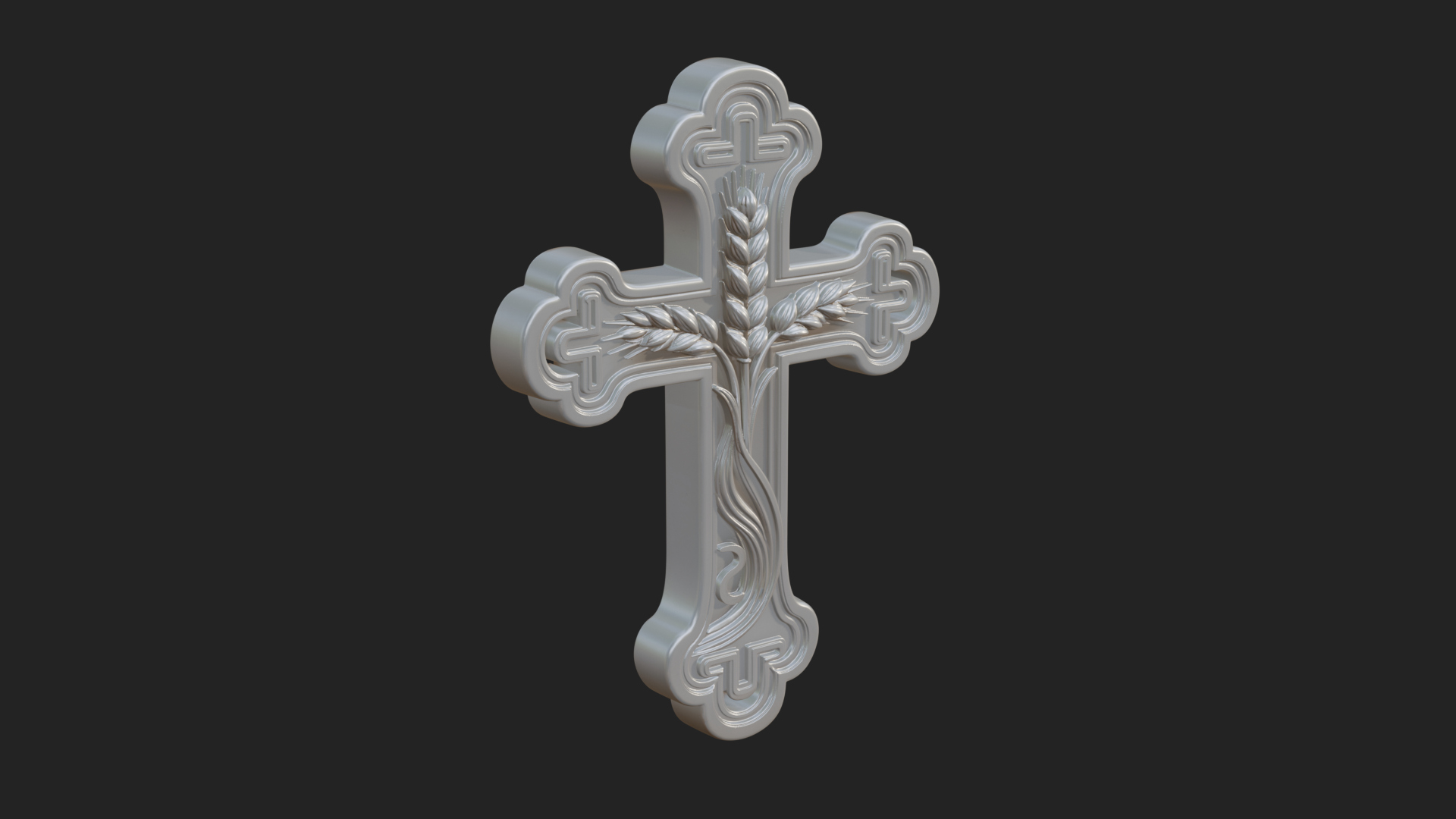 Carved Relief Wall Cross Design 236 3D Print Model 3D Model