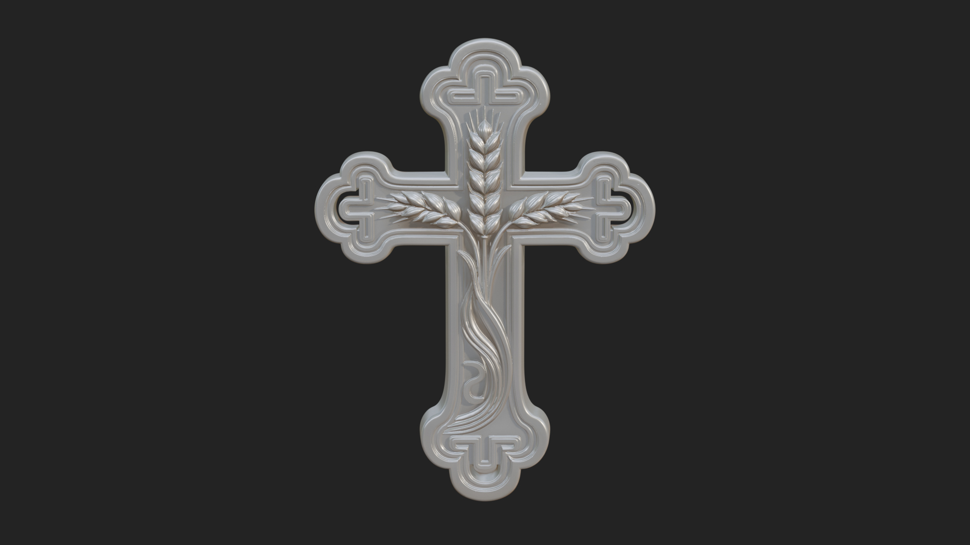 Carved Relief Wall Cross Design 236 3D Print Model 3D Model