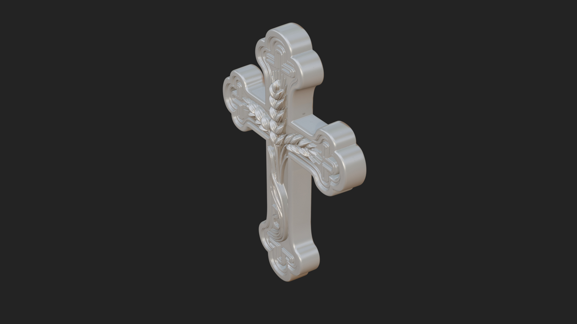 Carved Relief Wall Cross Design 236 3D Print Model 3D Model