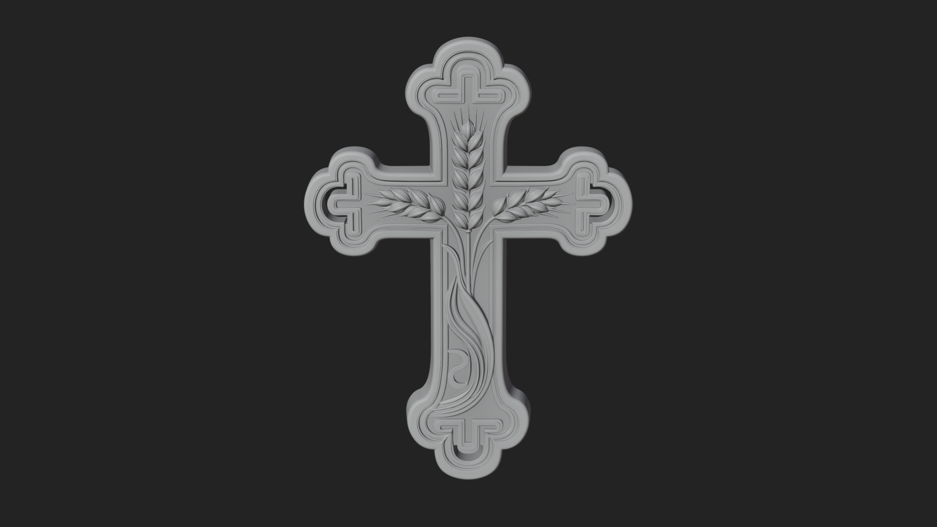 Carved Relief Wall Cross Design 236 3D Print Model 3D Model