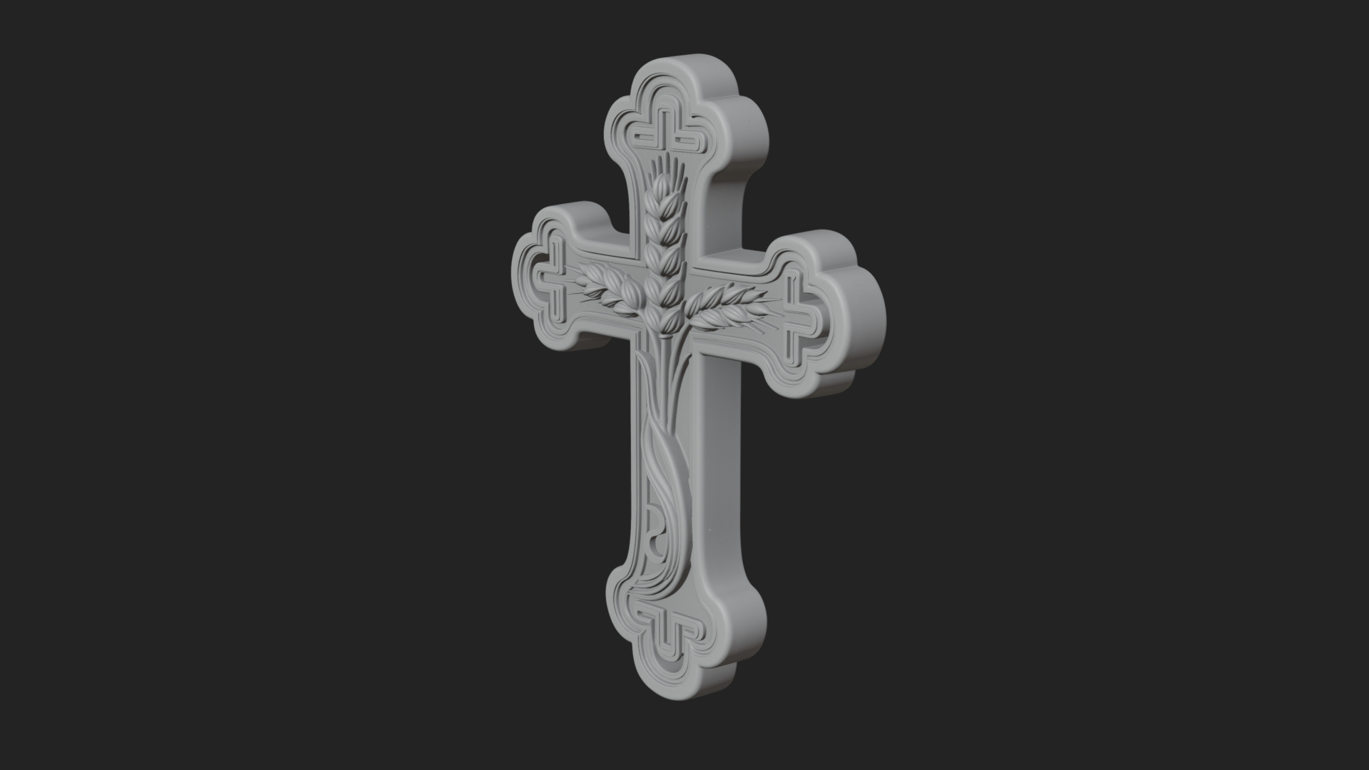 Carved Relief Wall Cross Design 236 3D Print Model 3D Model