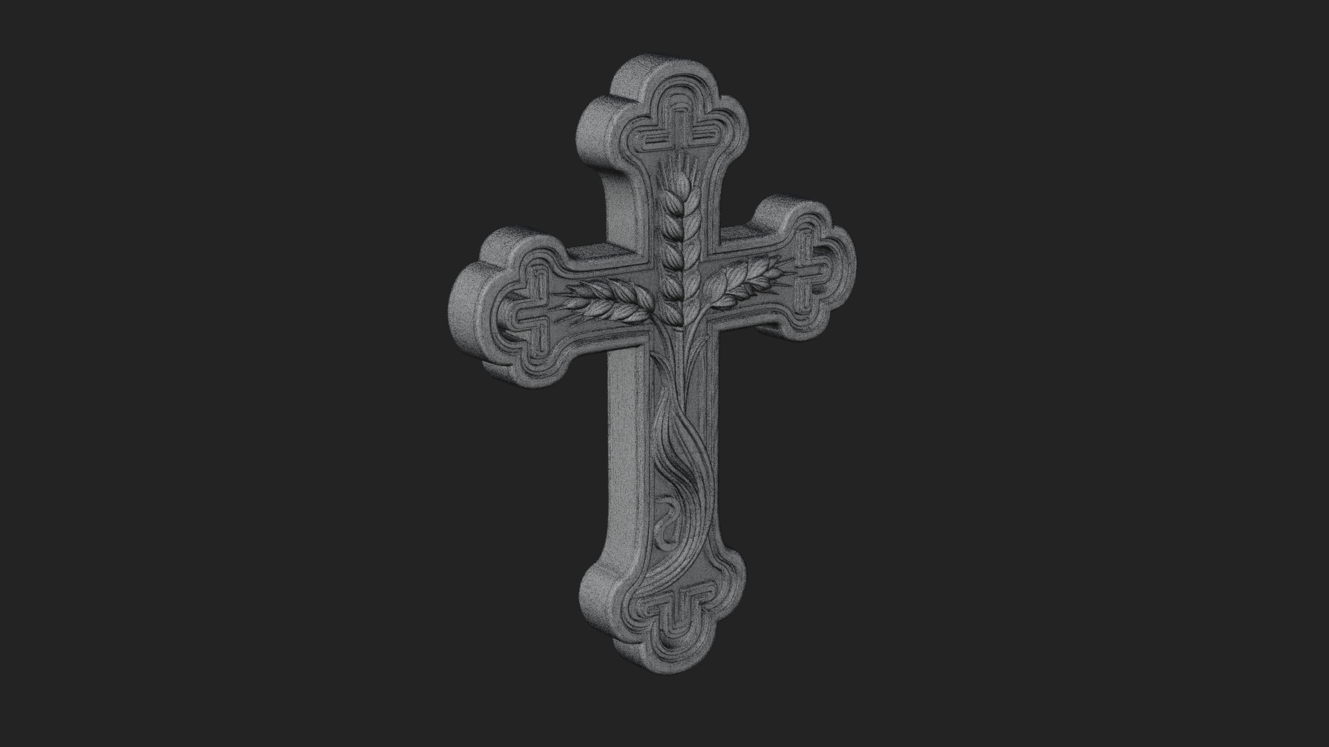 Carved Relief Wall Cross Design 236 3D Print Model 3D Model