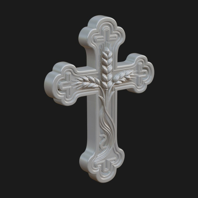 Carved Relief Wall Cross Design 236 3D Print Model