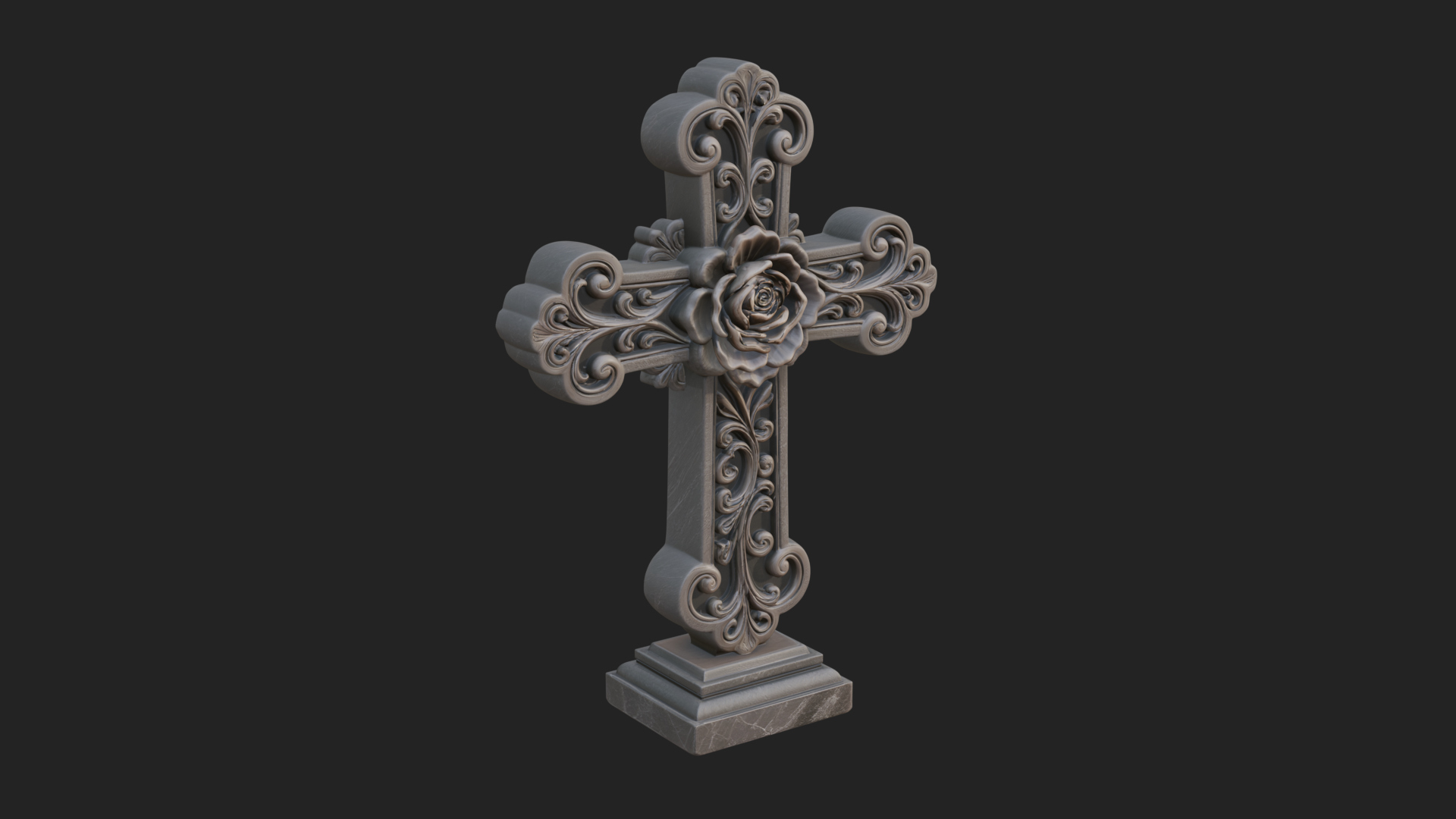 Carved Relief Wall Cross Design 237 3D Print Model 3D Model
