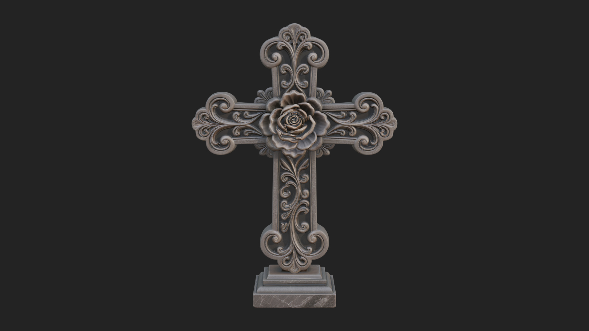 Carved Relief Wall Cross Design 237 3D Print Model 3D Model