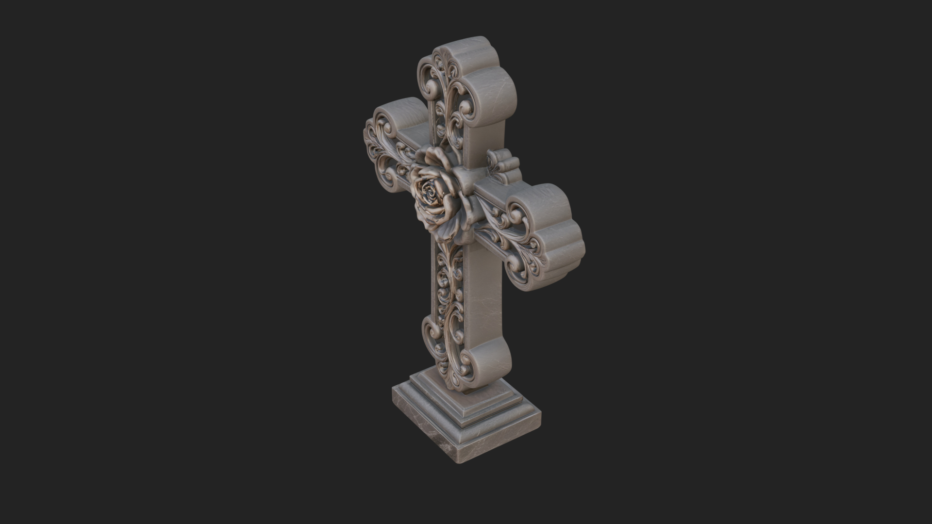 Carved Relief Wall Cross Design 237 3D Print Model 3D Model