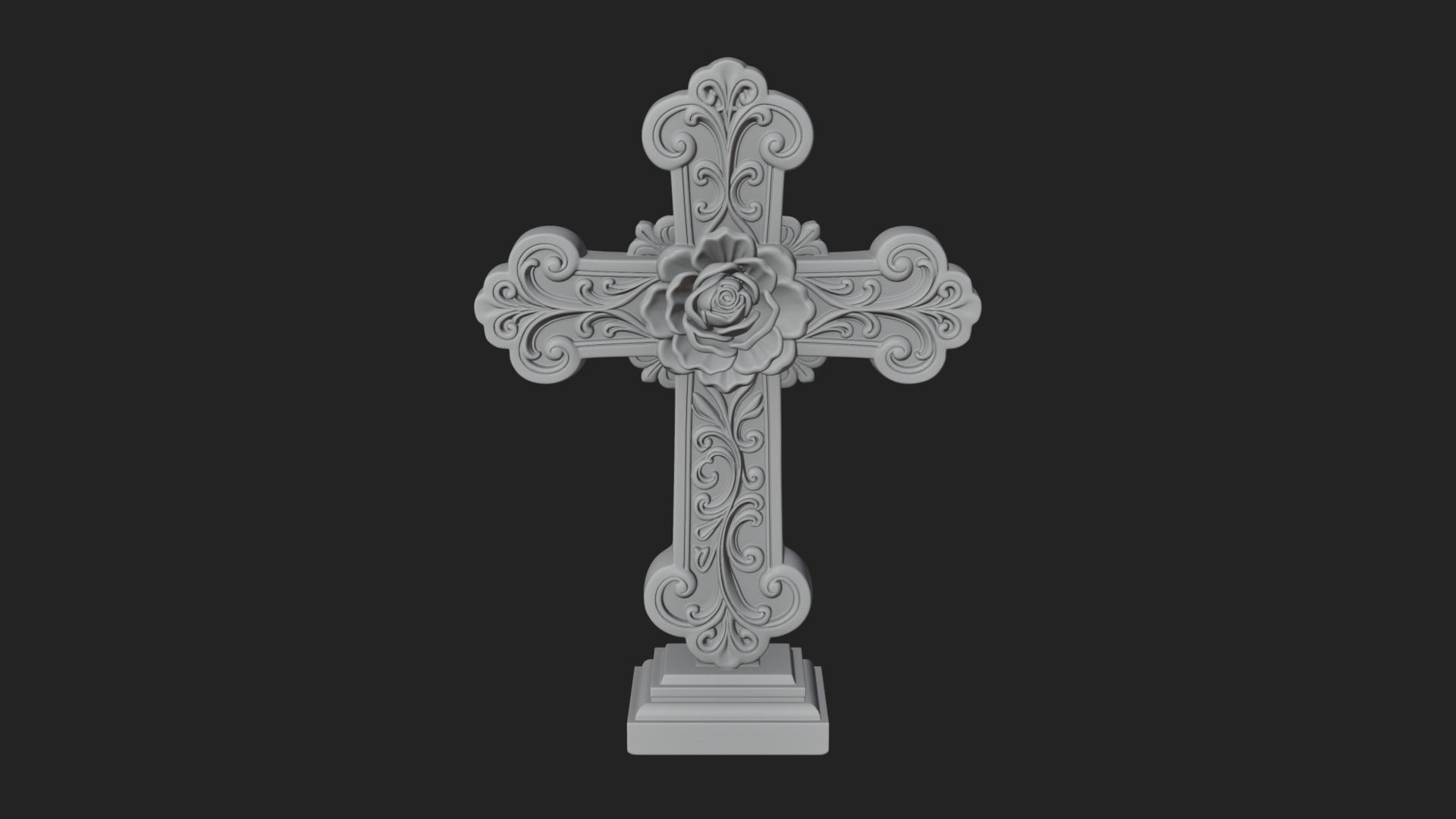 Carved Relief Wall Cross Design 237 3D Print Model 3D Model