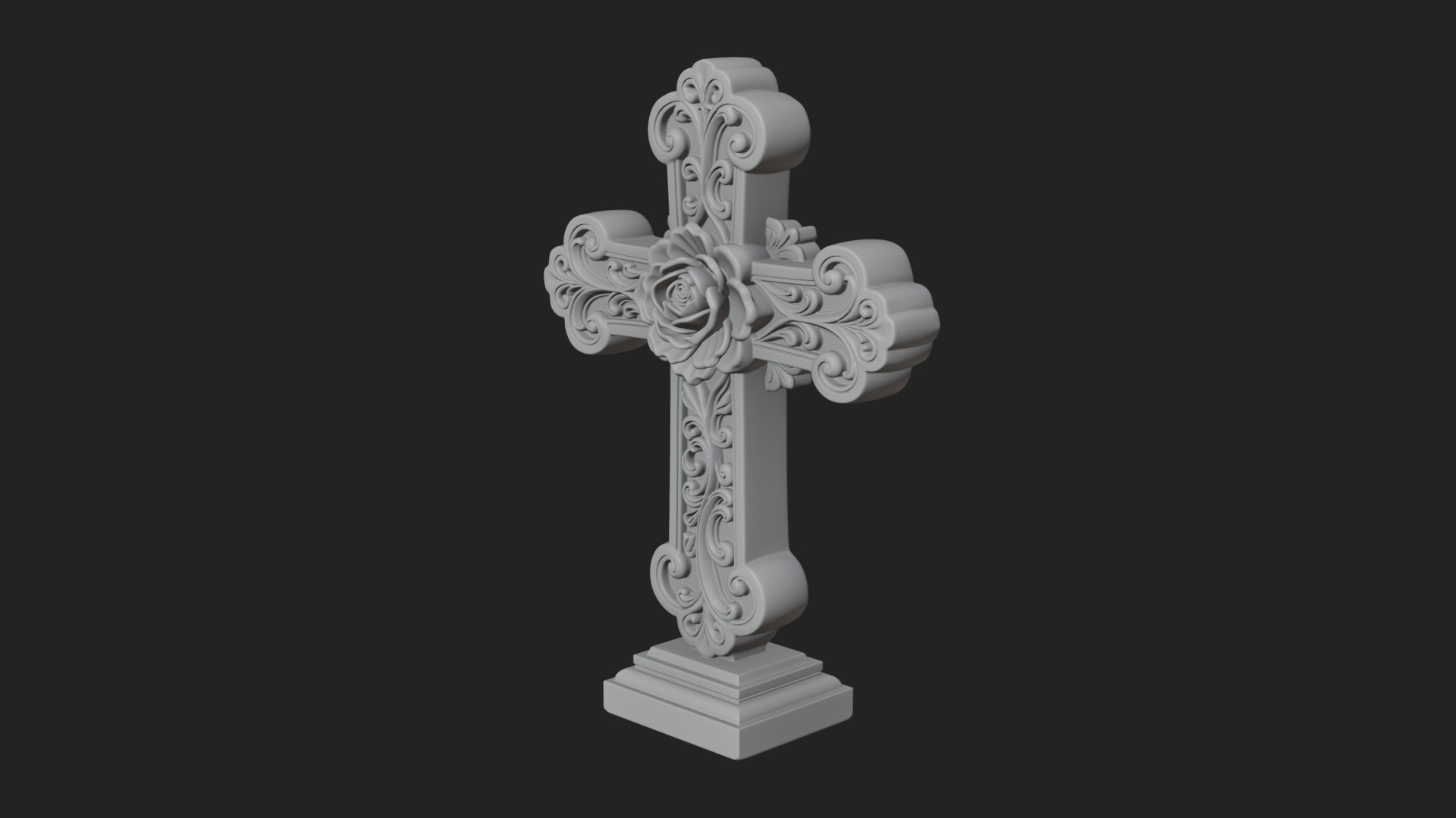Carved Relief Wall Cross Design 237 3D Print Model 3D Model