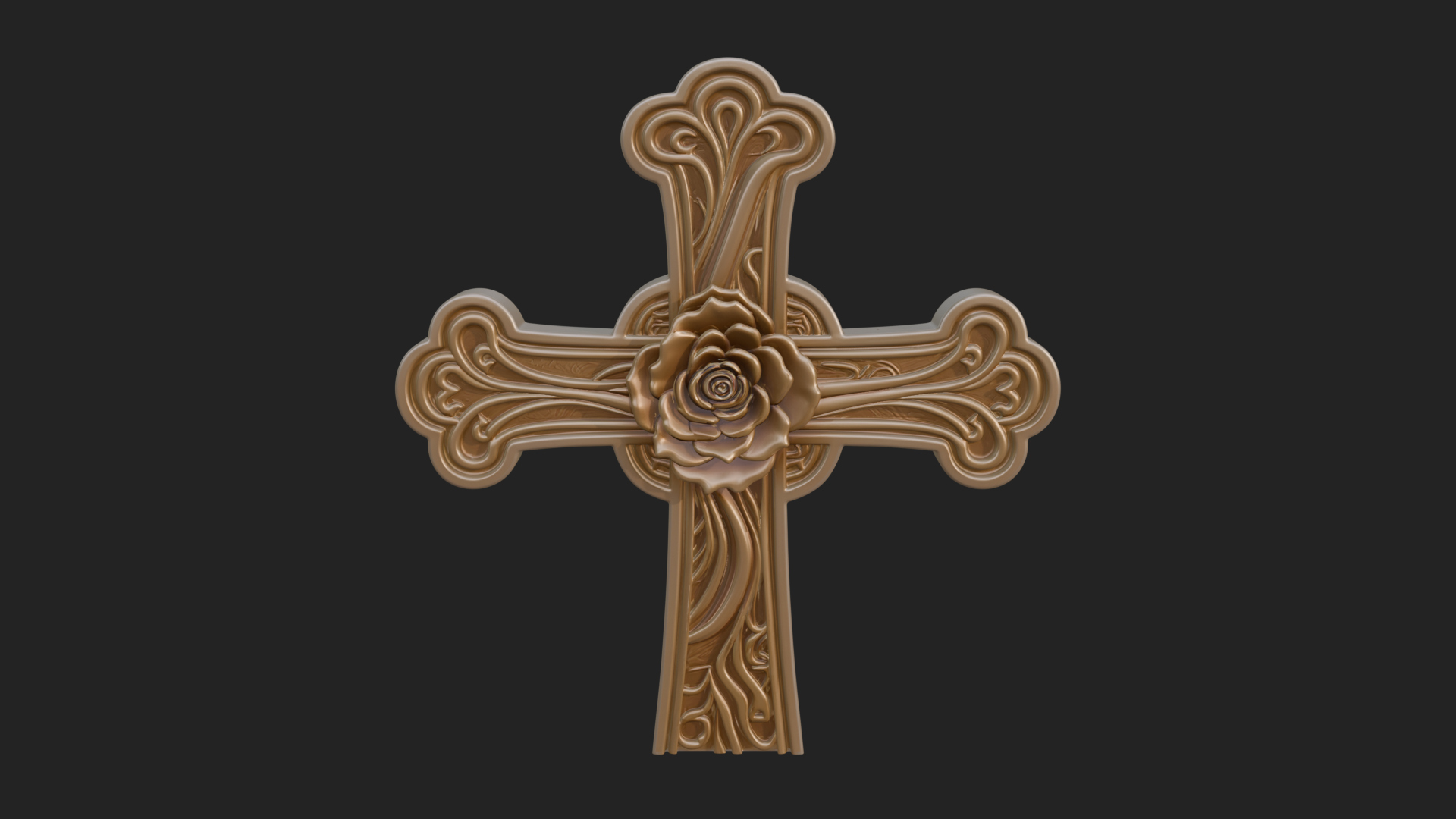 Carved Relief Wall Cross Design 238 3D Print Model 3D Model