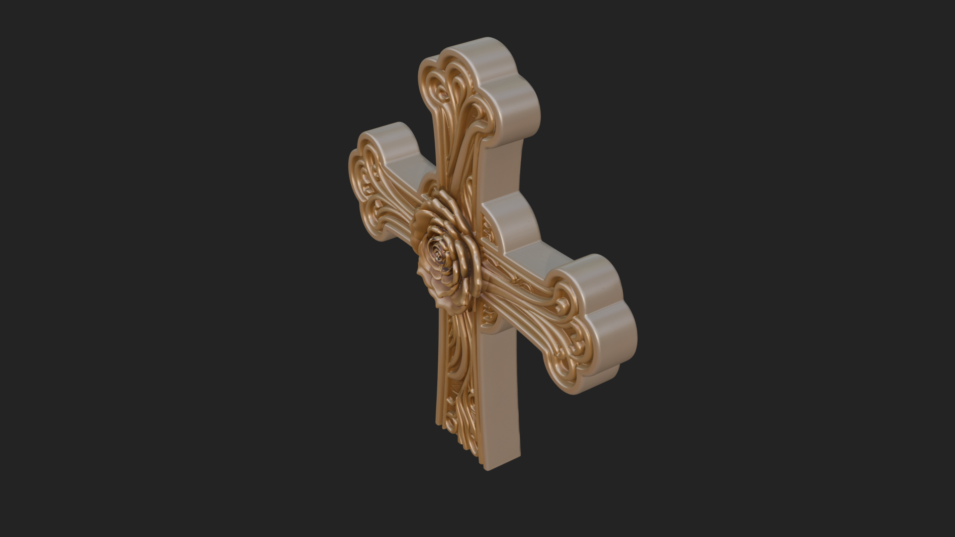 Carved Relief Wall Cross Design 238 3D Print Model 3D Model