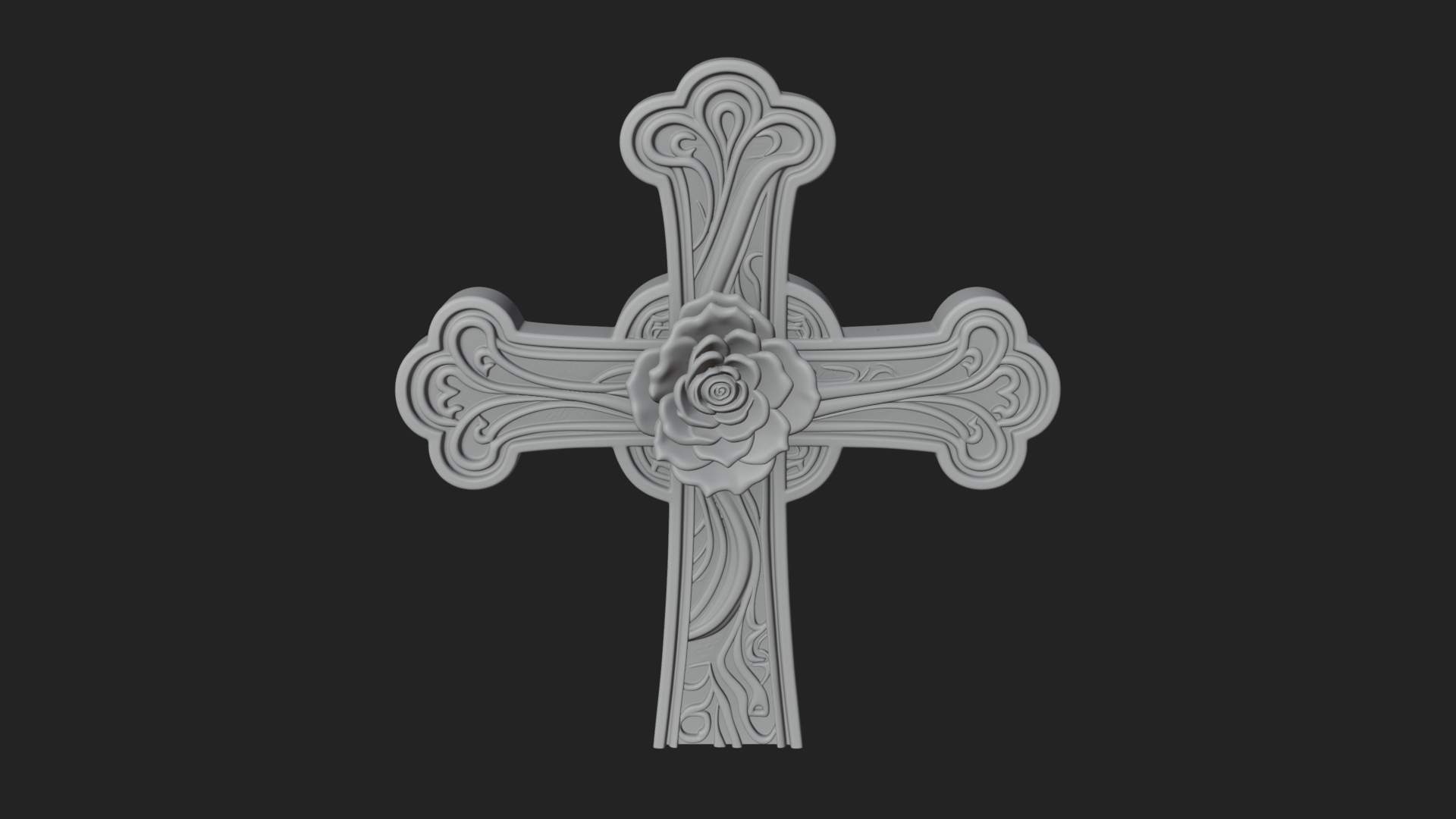 Carved Relief Wall Cross Design 238 3D Print Model 3D Model