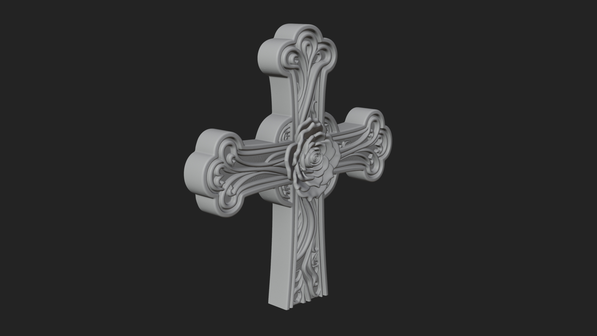 Carved Relief Wall Cross Design 238 3D Print Model 3D Model