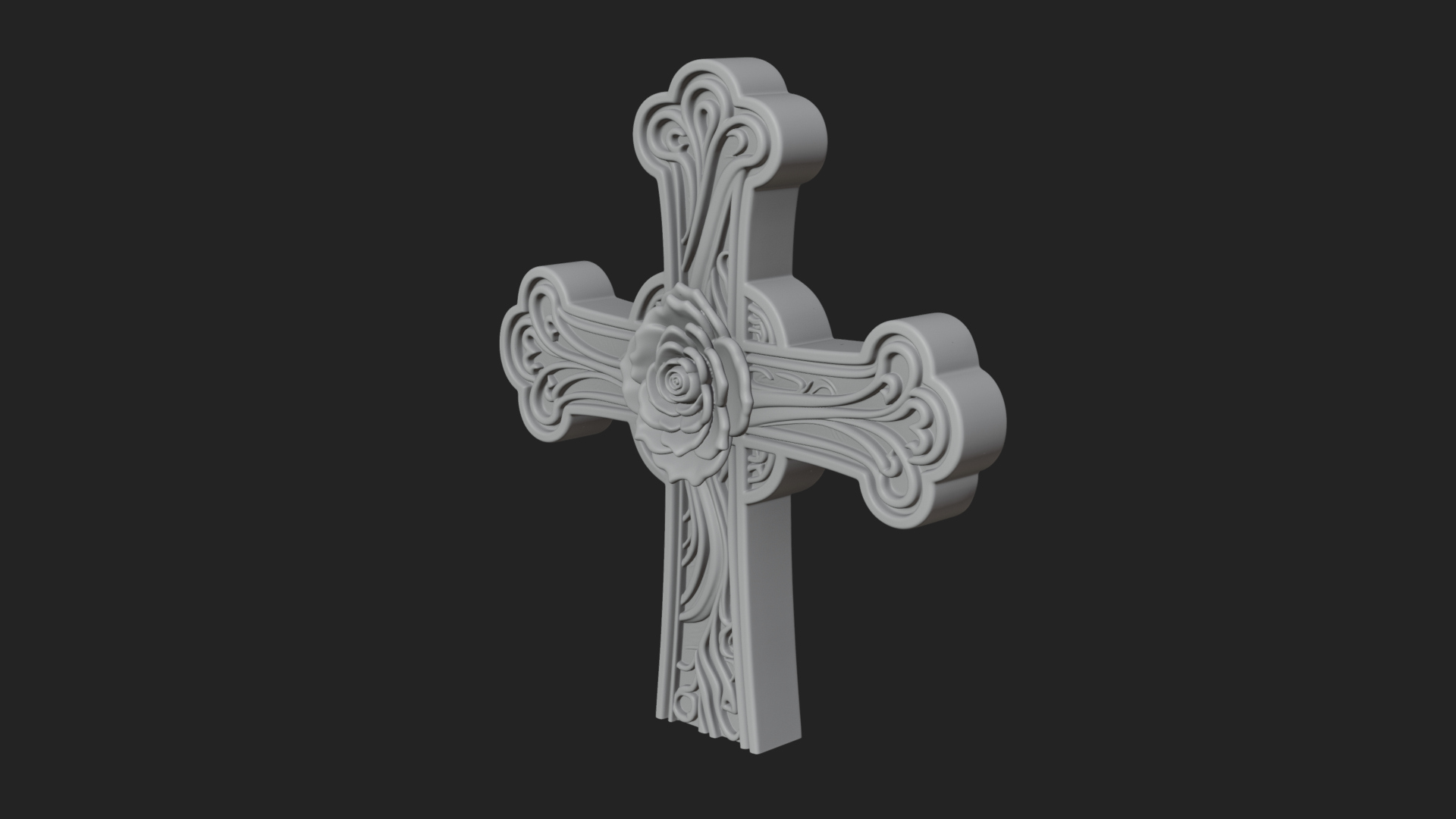 Carved Relief Wall Cross Design 238 3D Print Model 3D Model
