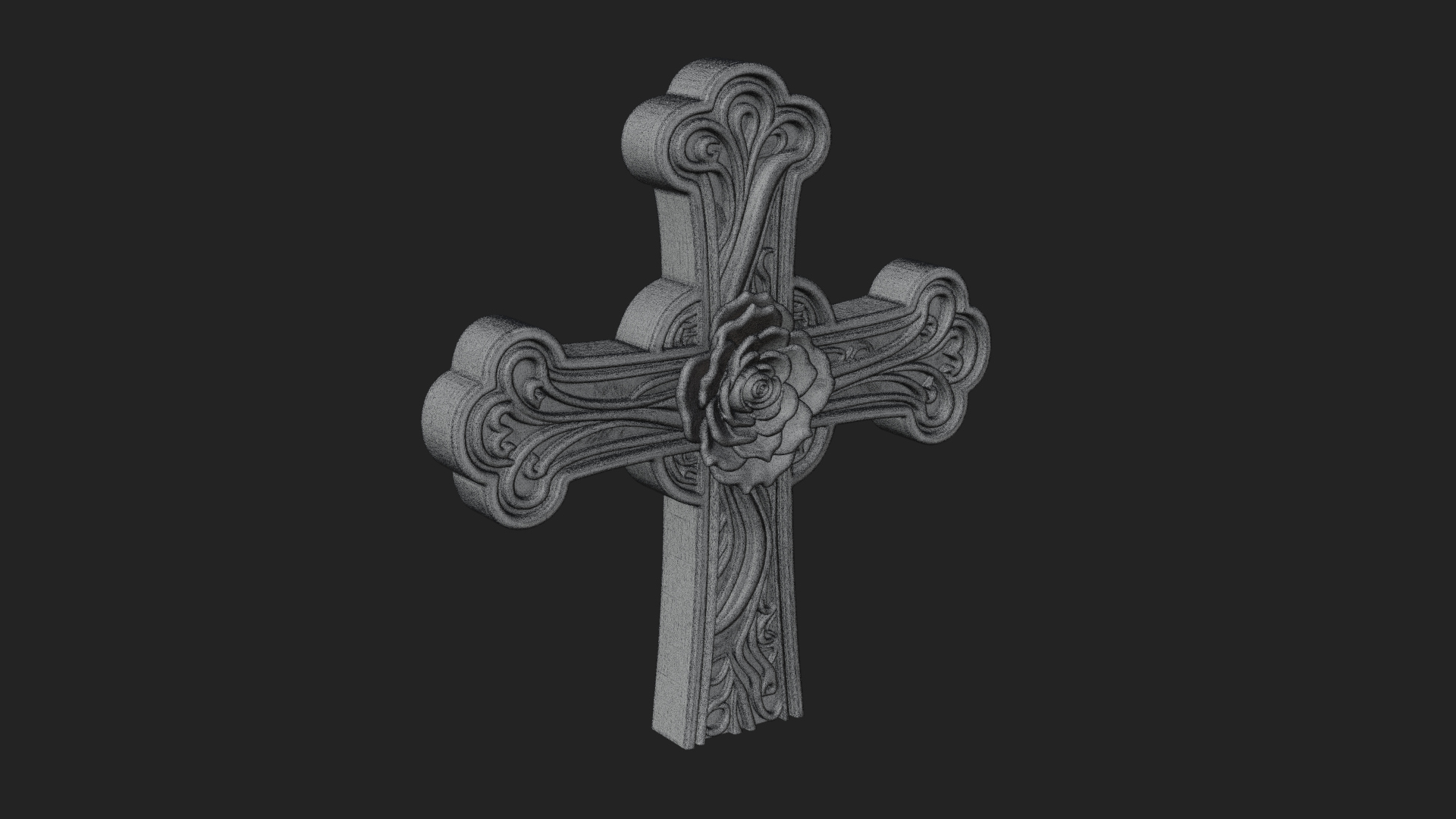 Carved Relief Wall Cross Design 238 3D Print Model 3D Model