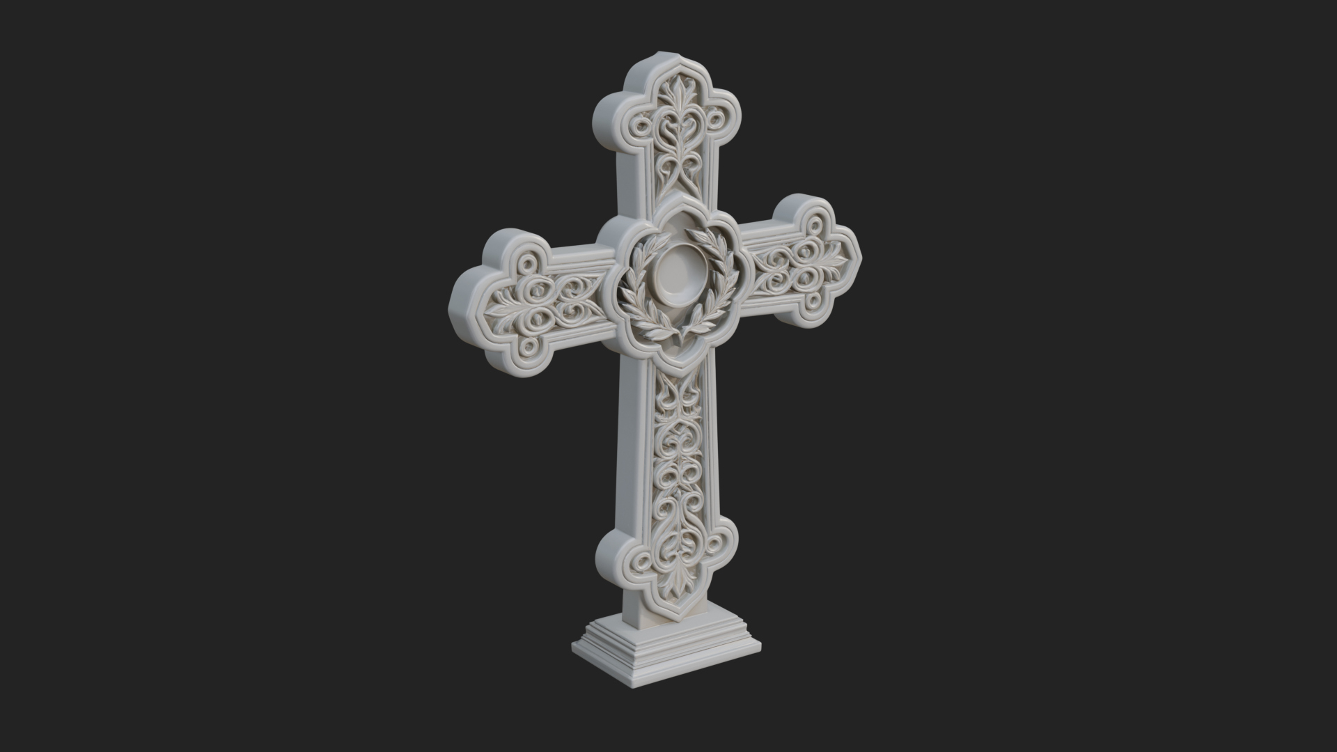 Carved Relief Wall Cross Design 239 3D Print Model 3D Model