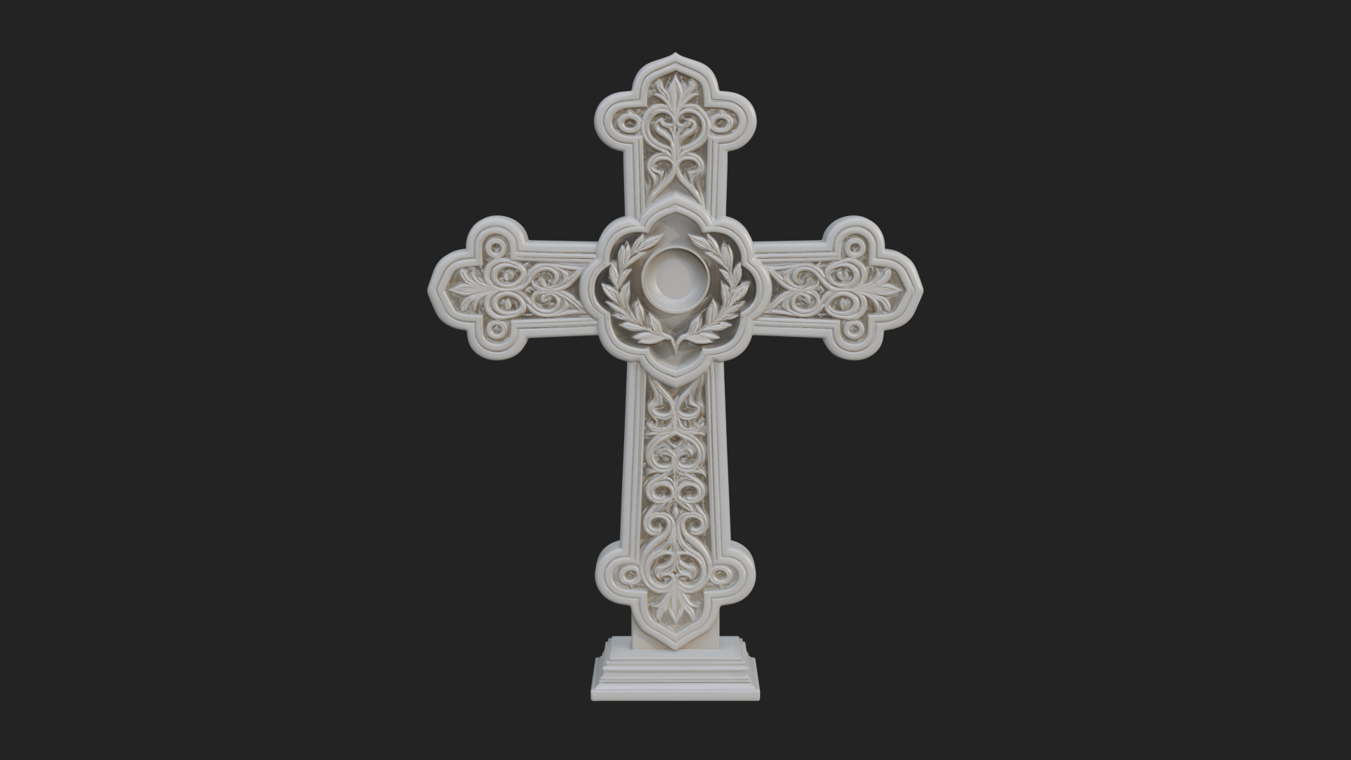 Carved Relief Wall Cross Design 239 3D Print Model 3D Model