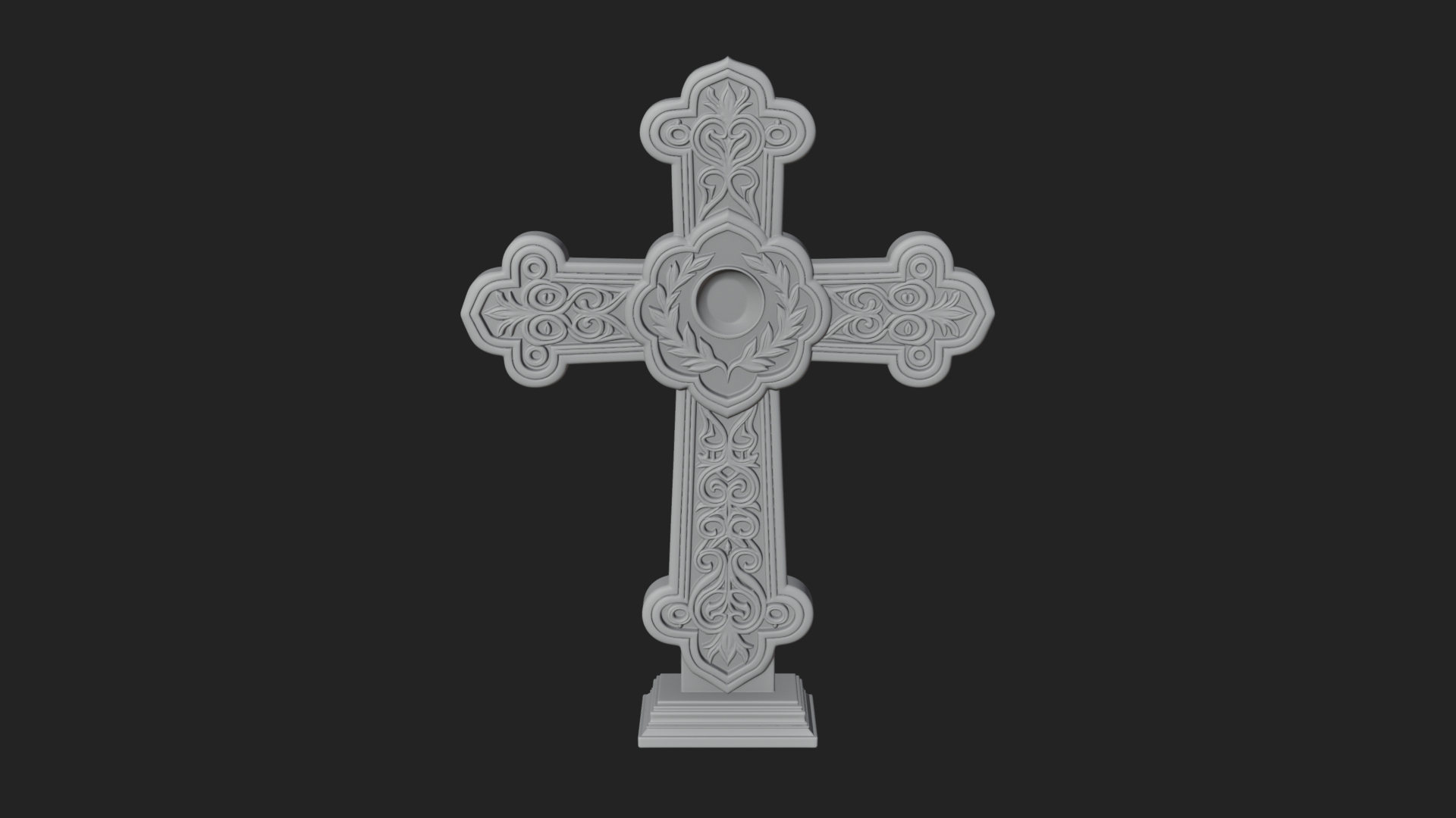 Carved Relief Wall Cross Design 239 3D Print Model 3D Model
