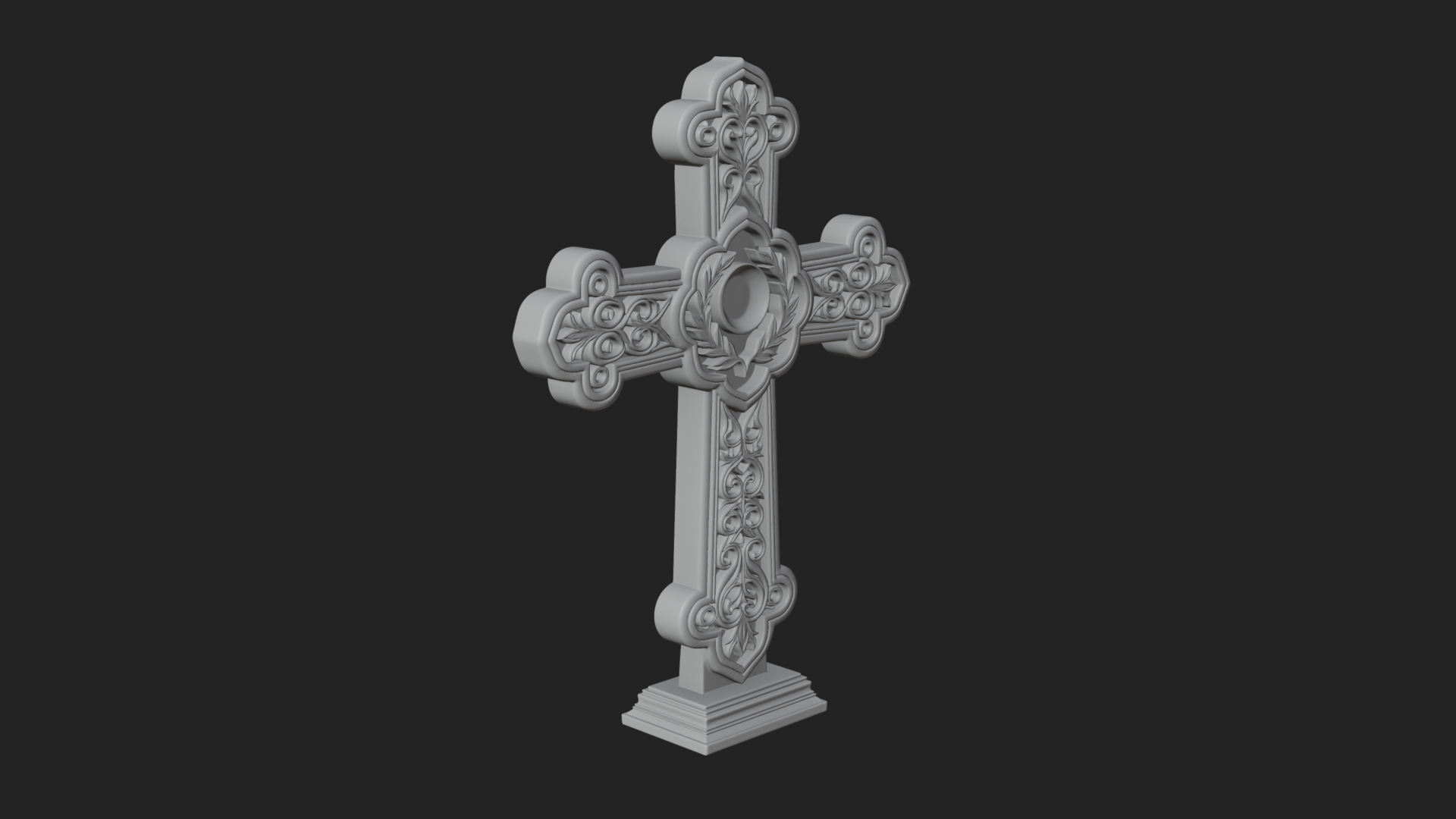 Carved Relief Wall Cross Design 239 3D Print Model 3D Model