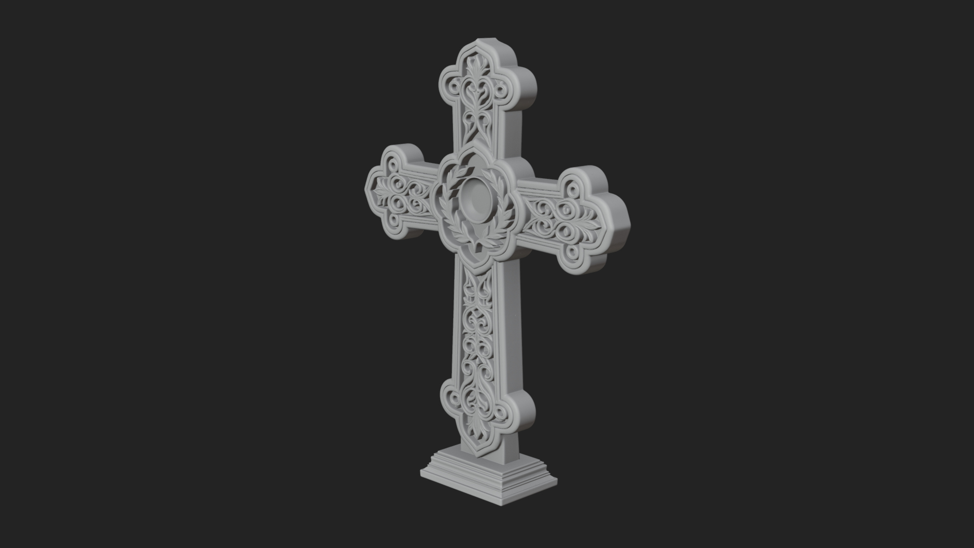 Carved Relief Wall Cross Design 239 3D Print Model 3D Model