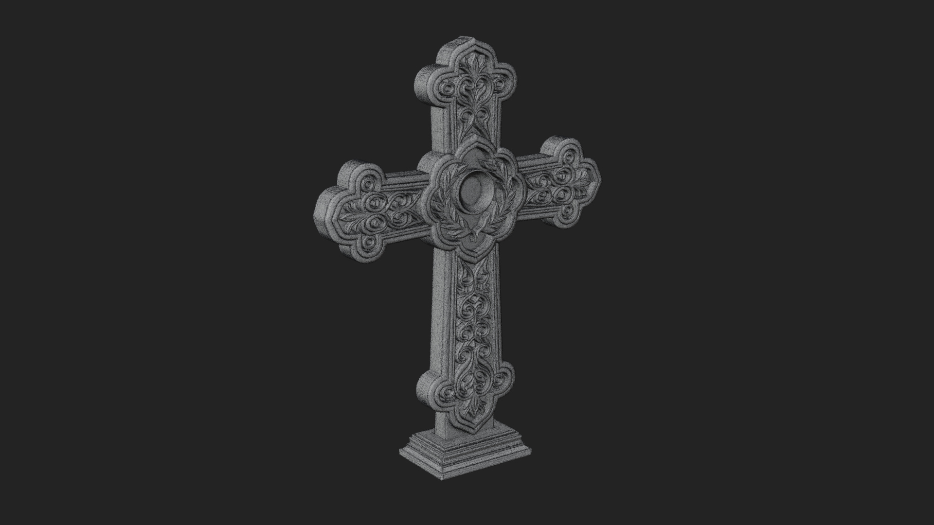 Carved Relief Wall Cross Design 239 3D Print Model 3D Model