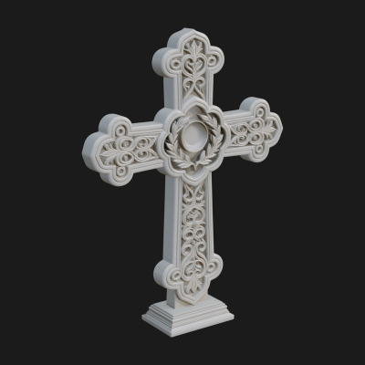 Carved Relief Wall Cross Design 239 3D Print Model