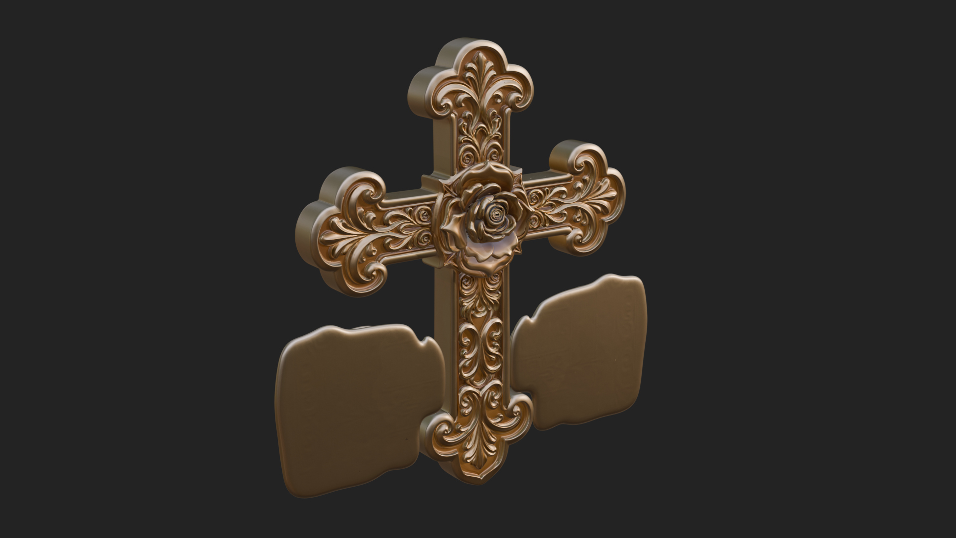 Carved Relief Wall Cross Design 24 3D Print Model 3D Model