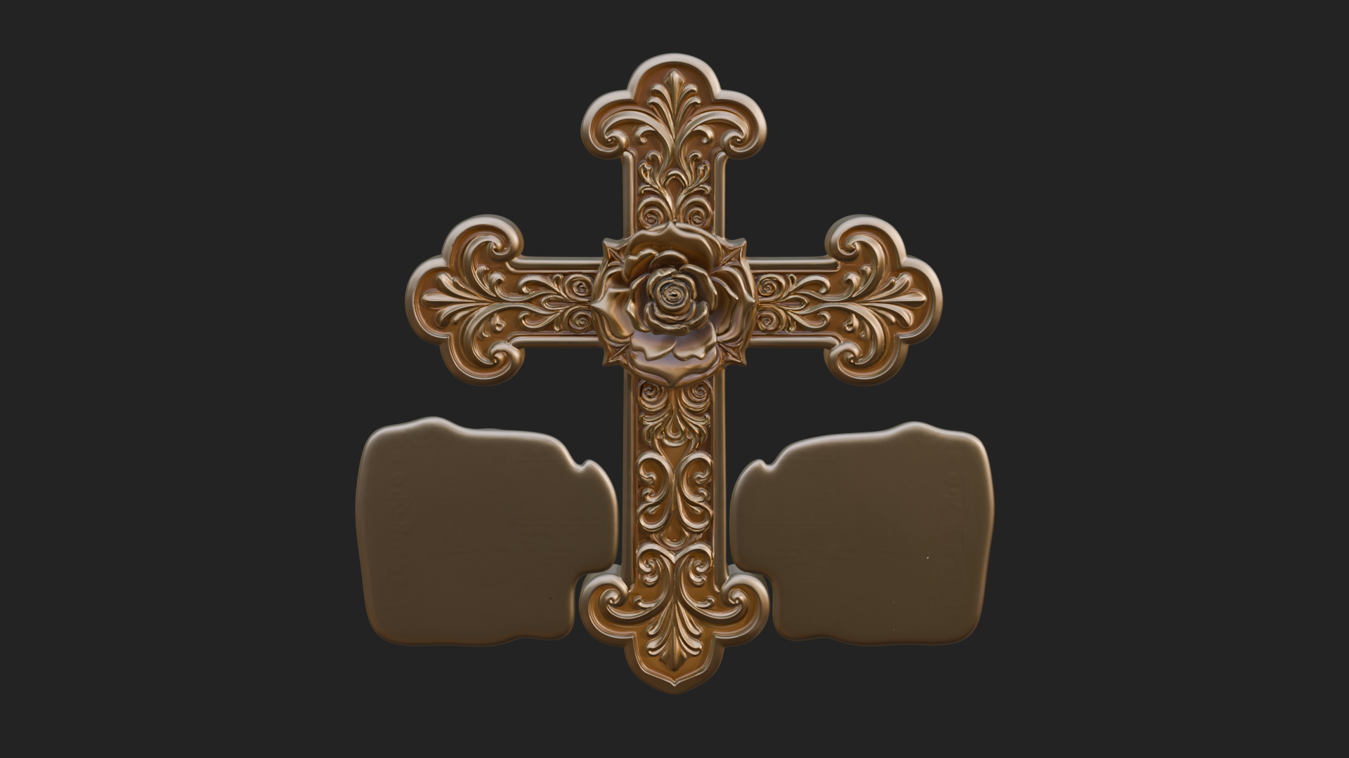 Carved Relief Wall Cross Design 24 3D Print Model 3D Model