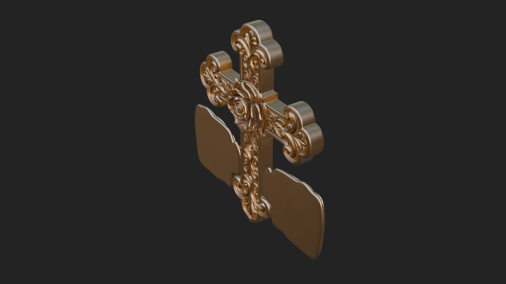 Carved Relief Wall Cross Design 24 3D Print Model 3D Model