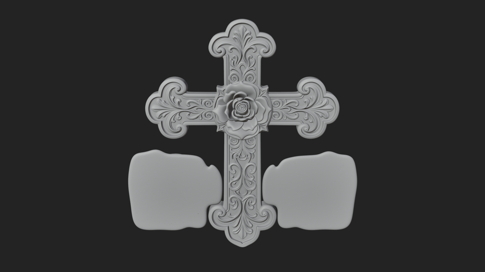 Carved Relief Wall Cross Design 24 3D Print Model 3D Model