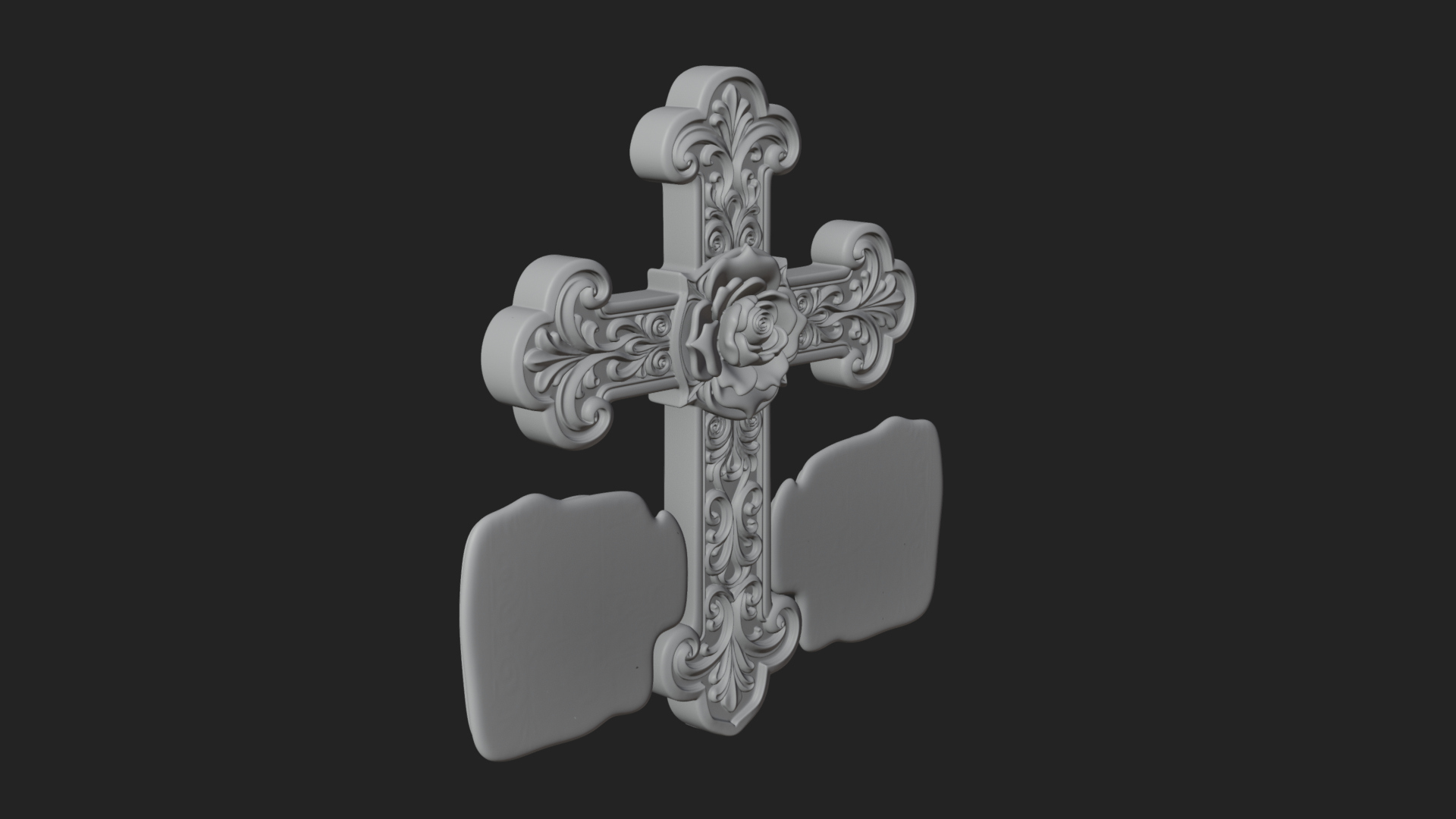 Carved Relief Wall Cross Design 24 3D Print Model 3D Model