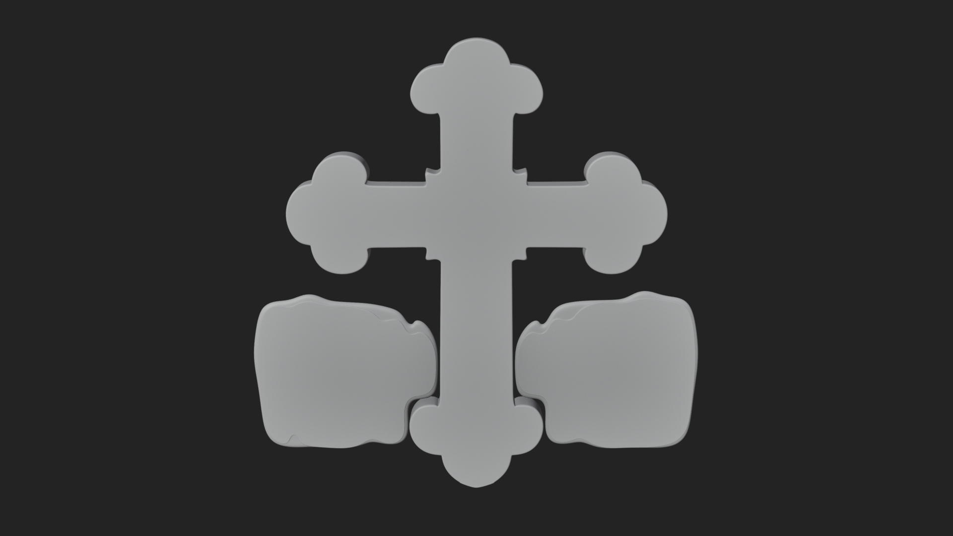 Carved Relief Wall Cross Design 24 3D Print Model 3D Model