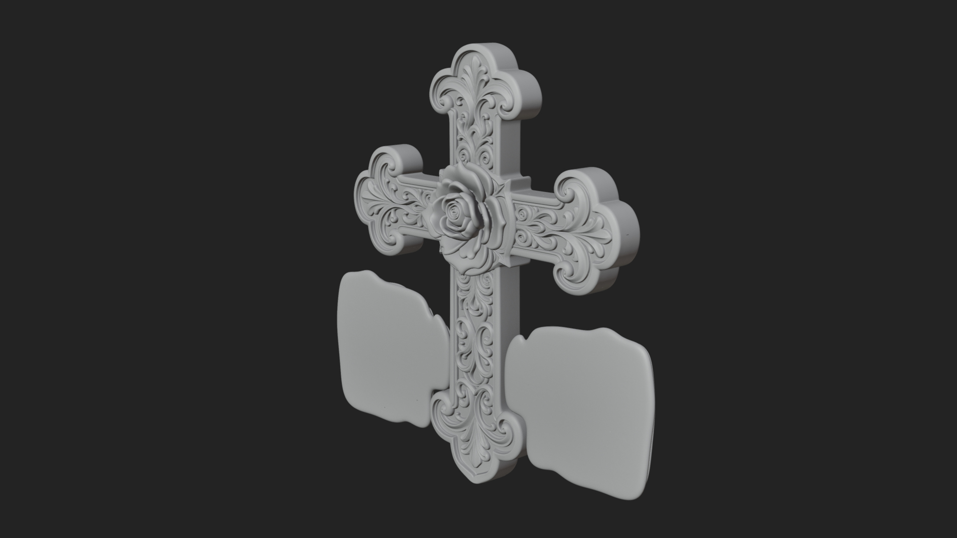 Carved Relief Wall Cross Design 24 3D Print Model 3D Model